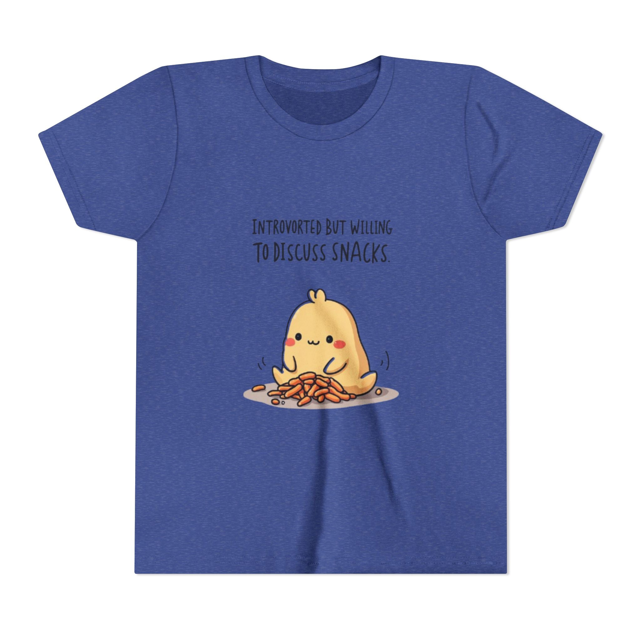 Introverted Snack Lover Youth Tee, Funny Kids Shirt, Cute Snack Lover Apparel, Gift for Introverts, Youth Casual Wear