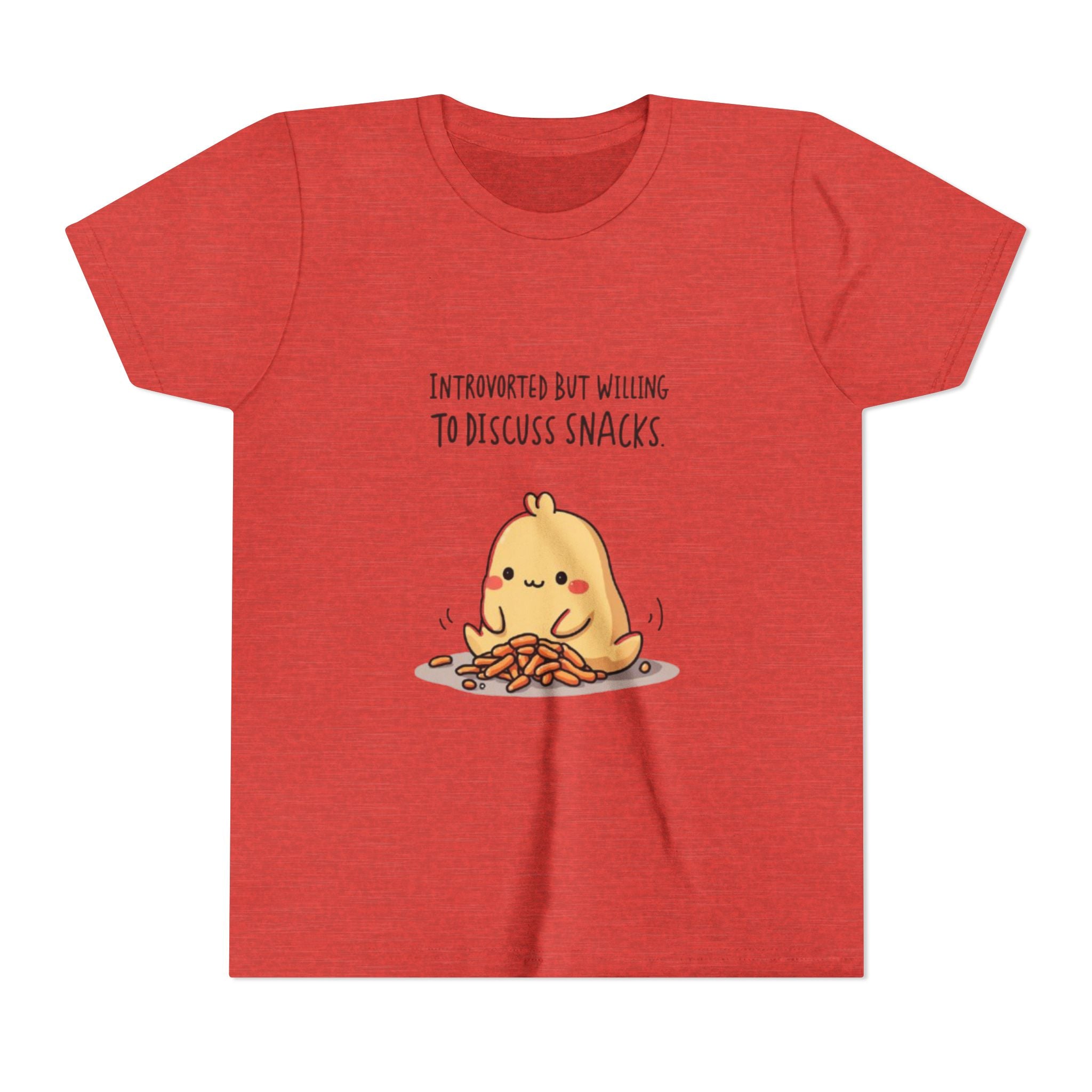 Introverted Snack Lover Youth Tee, Funny Kids Shirt, Cute Snack Lover Apparel, Gift for Introverts, Youth Casual Wear