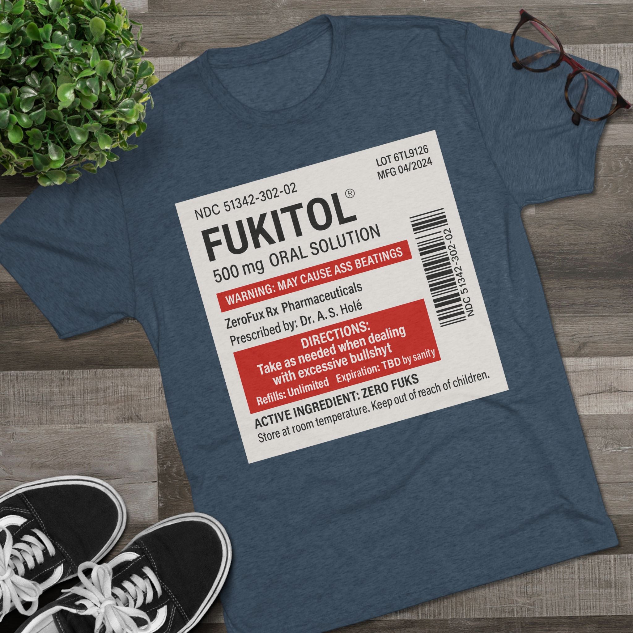 FUKITOL Unisex Tri-Blend Crew Tee - Humorous Statement Tee for Casual Wear