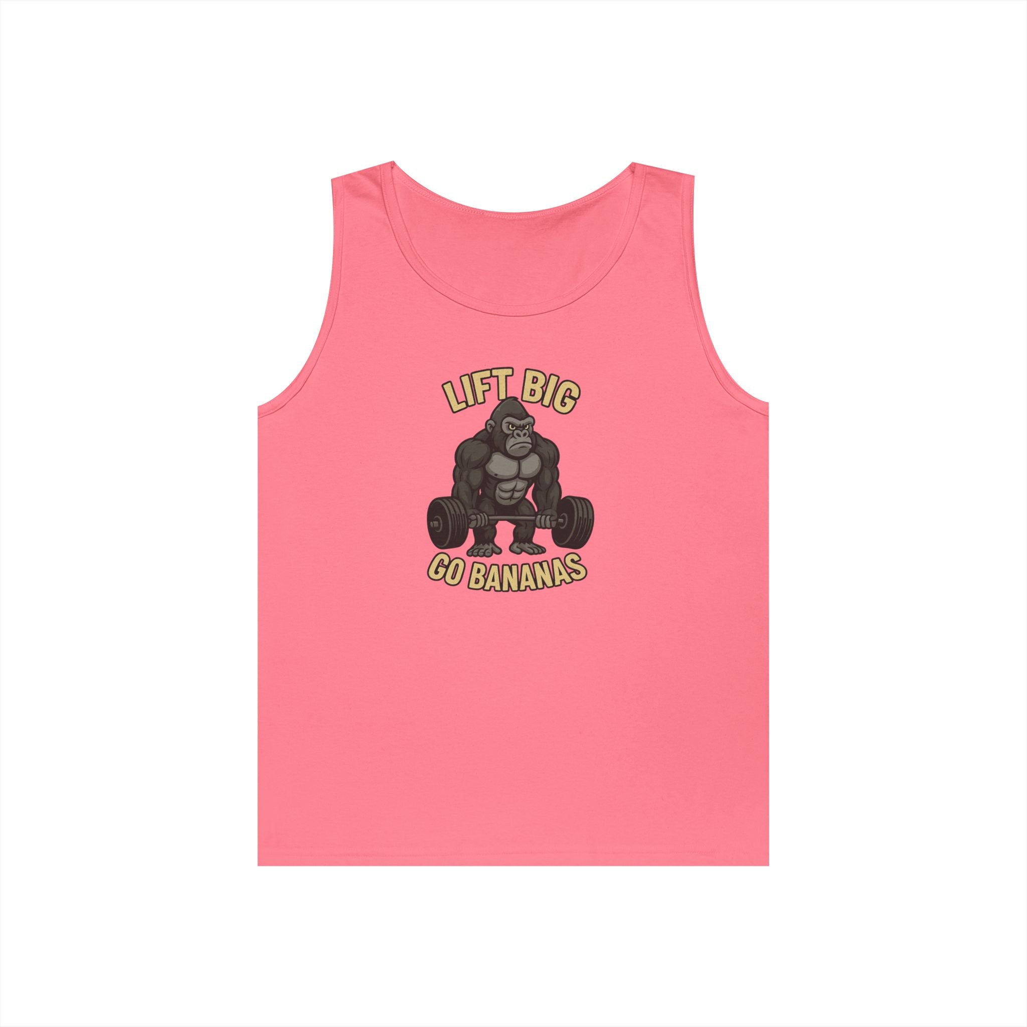 Gorilla Gym Tank Top - Lift Big, Go Bananas! Workout Apparel, Fitness Shirt, Unisex Exercise Top, Funny Gym Clothing