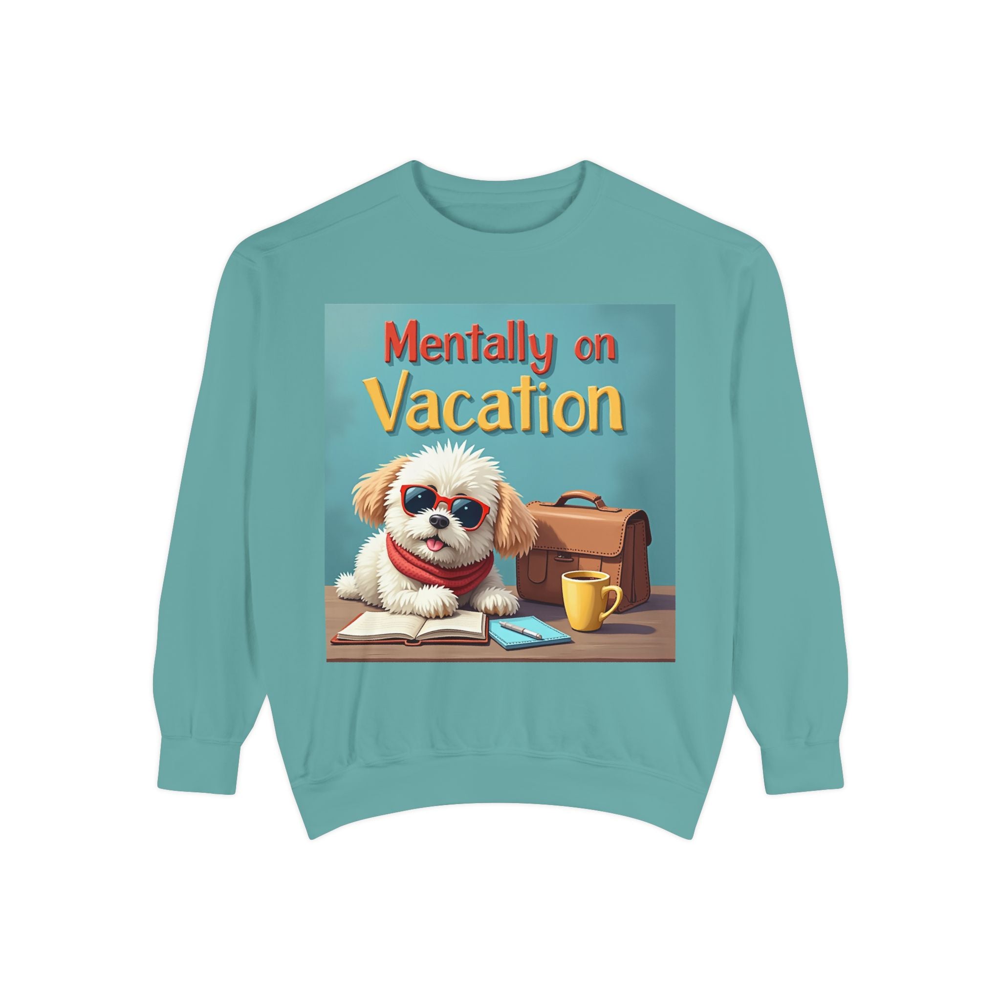 Unisex Dog-Themed Sweatshirt with Humorous Vacation Design, Perfect for Pet Lovers, Gift for Dog Owners, Cozy Casual Wear, Vacation Mood