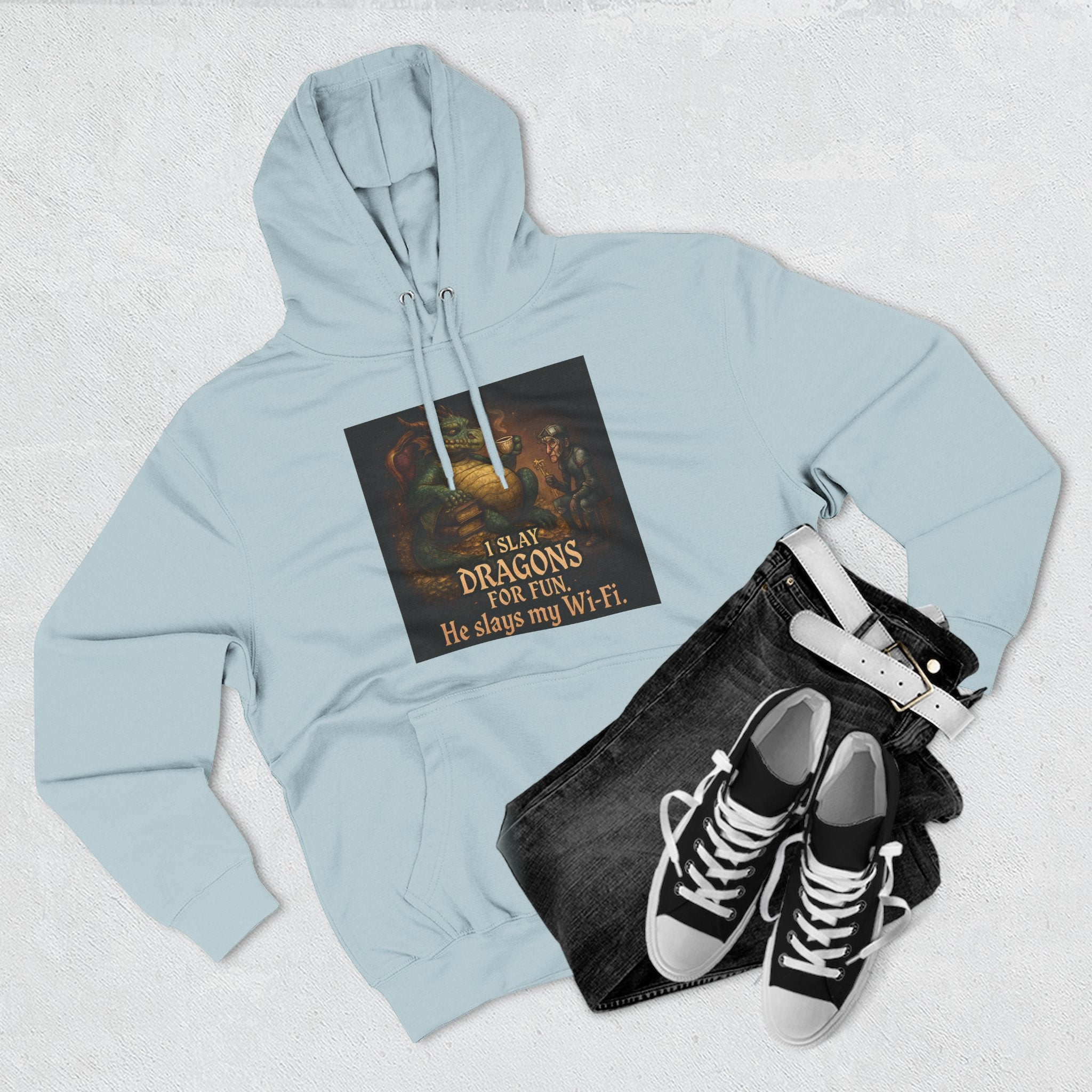 Fantasy-Themed Fleece Hoodie, Cozy Gift for Dragon Lovers, Perfect for Any Occasion, Fun Graphic Sweatshirt, Unique Apparel