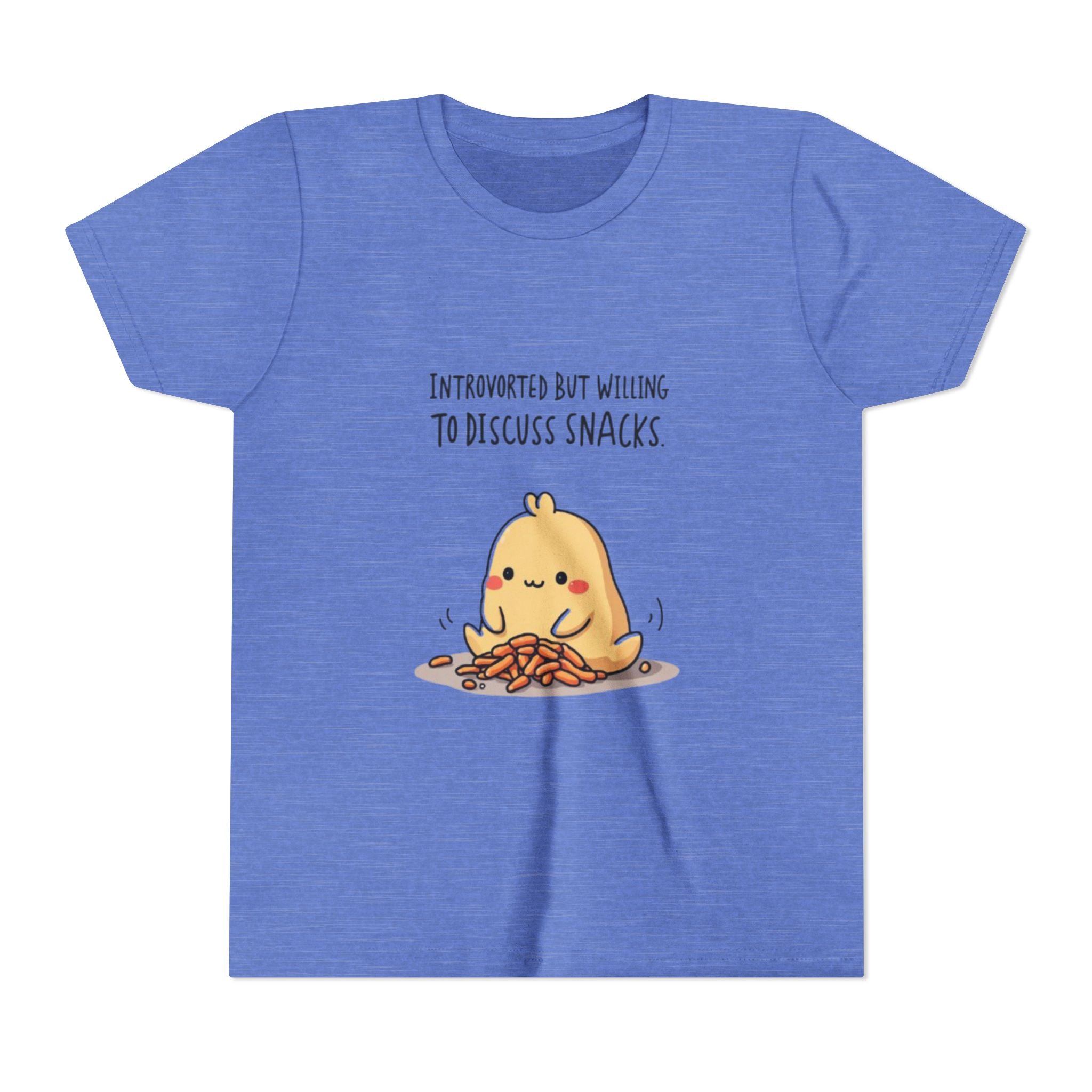Introverted Snack Lover Youth Tee, Funny Kids Shirt, Cute Snack Lover Apparel, Gift for Introverts, Youth Casual Wear
