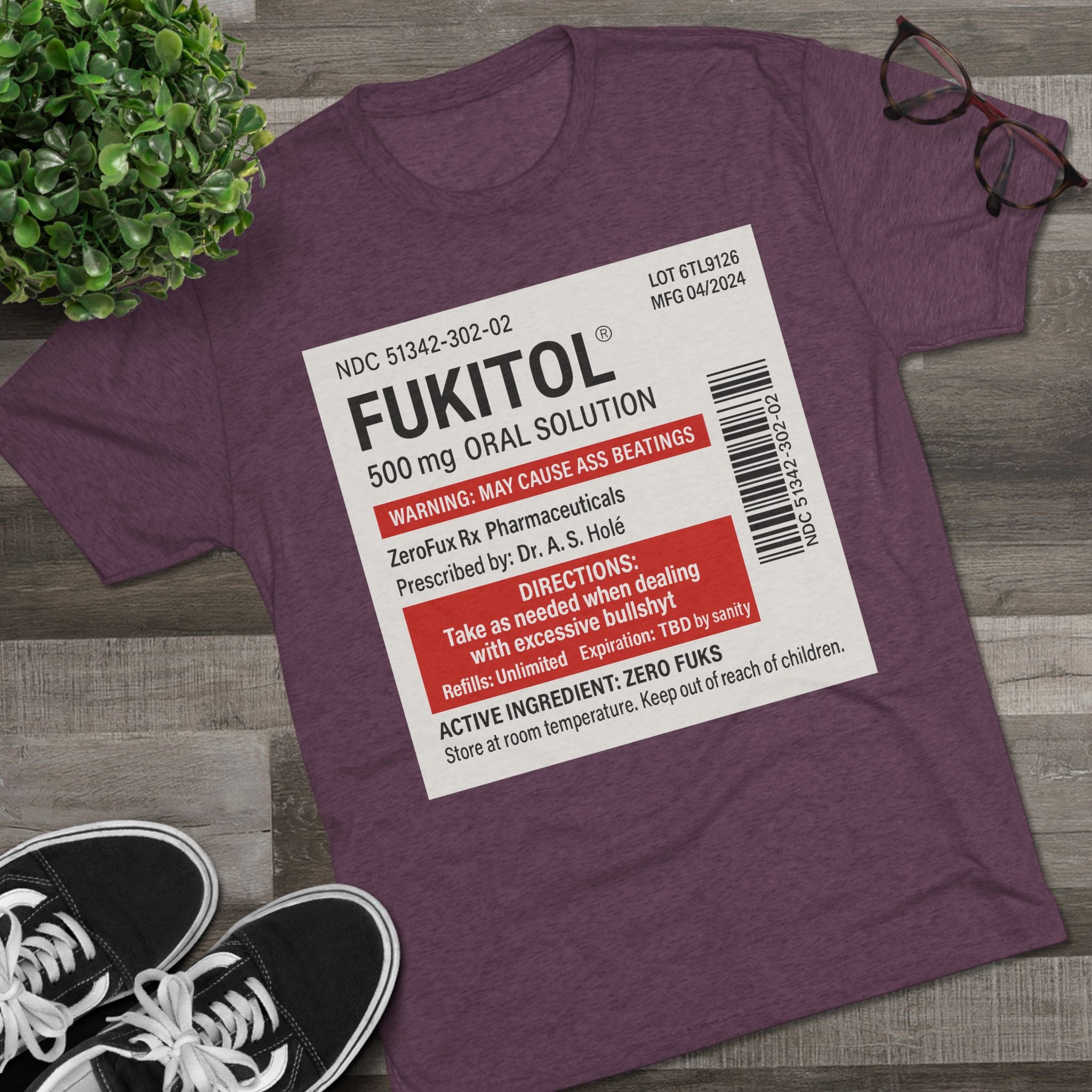 FUKITOL Unisex Tri-Blend Crew Tee - Humorous Statement Tee for Casual Wear