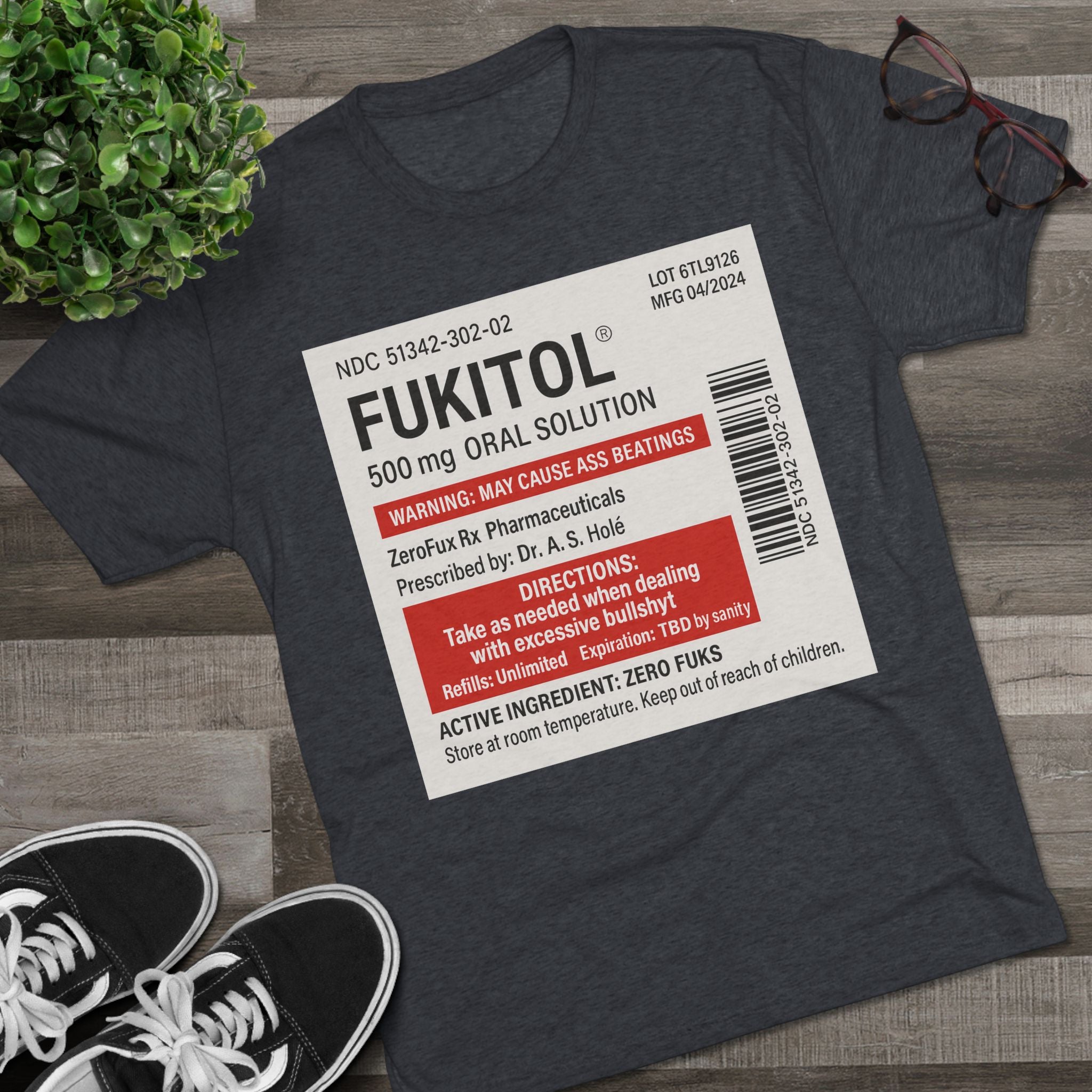 FUKITOL Unisex Tri-Blend Crew Tee - Humorous Statement Tee for Casual Wear