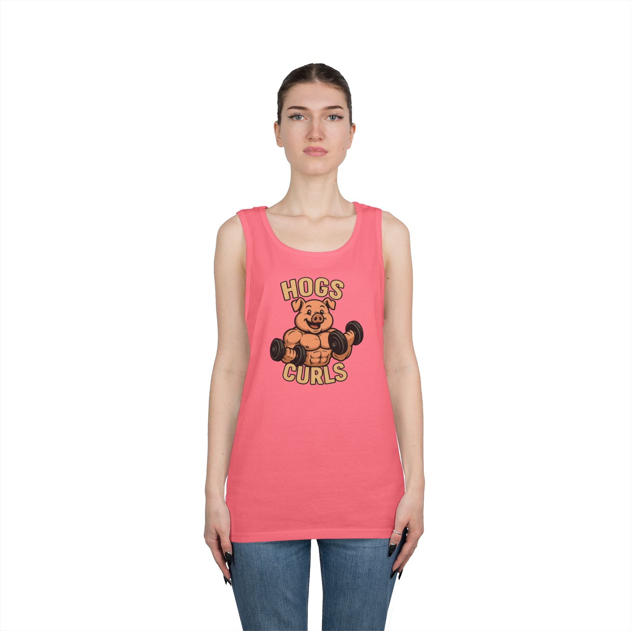 Fun Weightlifting Tank Top for Gym Lovers, Hogs & Curls Unisex Cotton Fitness Tee, Workout Shirt, Gift for Gym Enthusiasts, Summer [...]