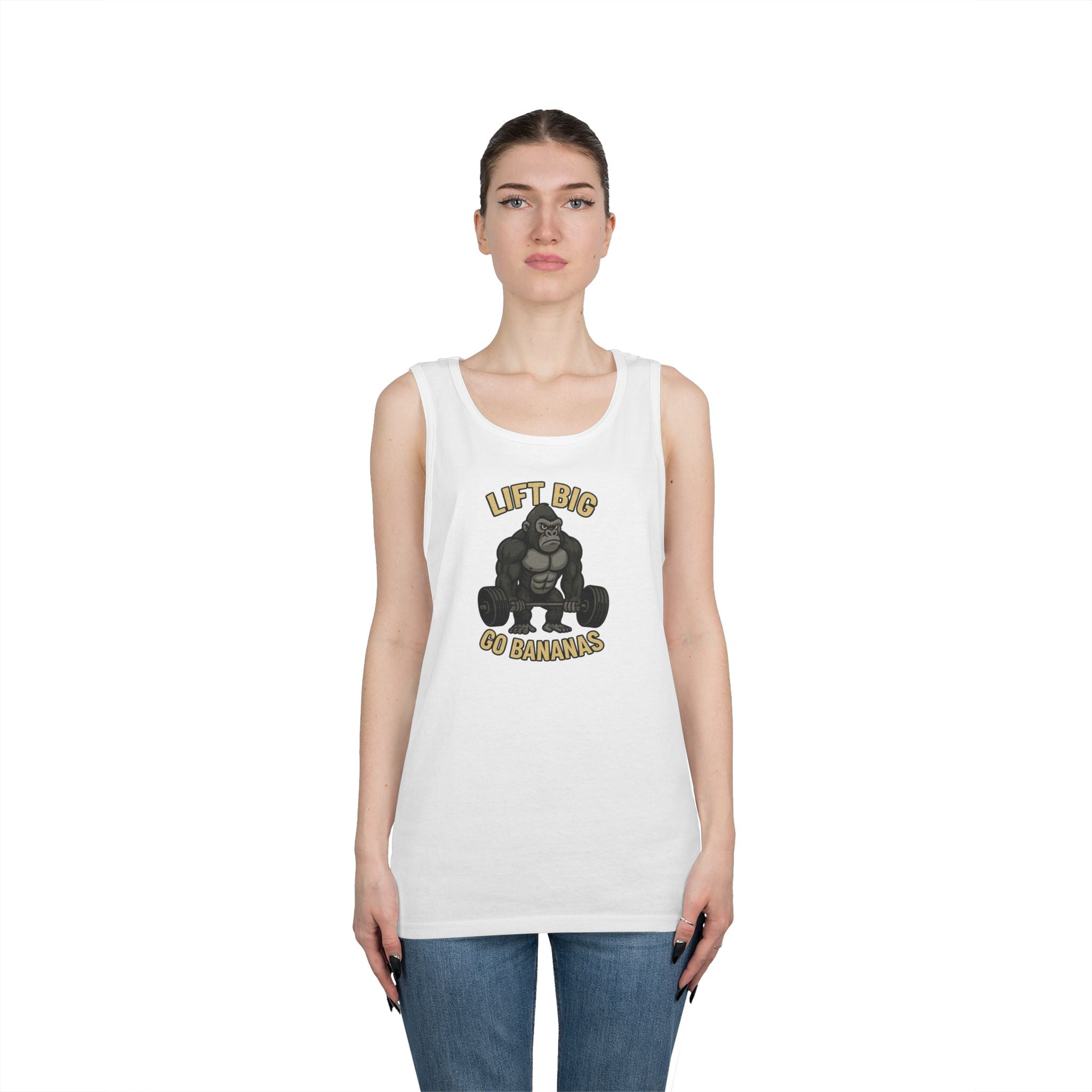 Gorilla Gym Tank Top - Lift Big, Go Bananas! Workout Apparel, Fitness Shirt, Unisex Exercise Top, Funny Gym Clothing