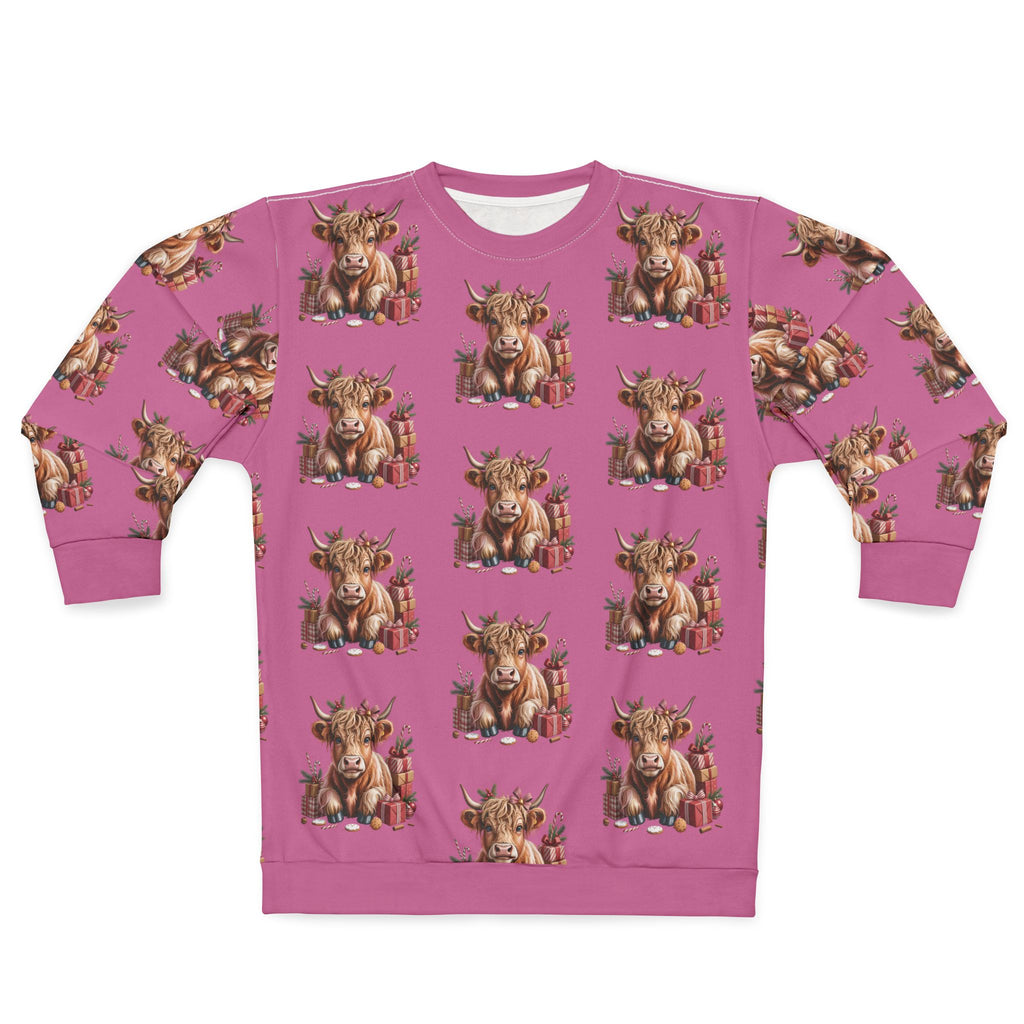 Cute Cow Print Unisex Sweatshirt, Cozy Animal Apparel, Perfect for Animal Lovers, Unique Gift Idea, Fun Casual Wear