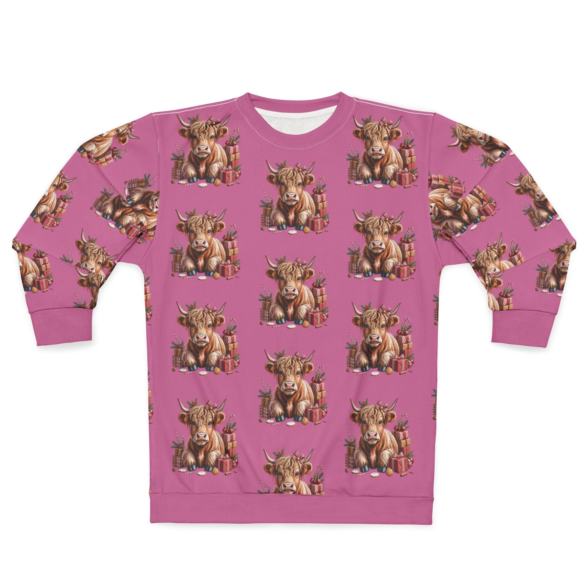 Cute Cow Print Unisex Sweatshirt, Cozy Animal Apparel, Perfect for Animal Lovers, Unique Gift Idea, Fun Casual Wear