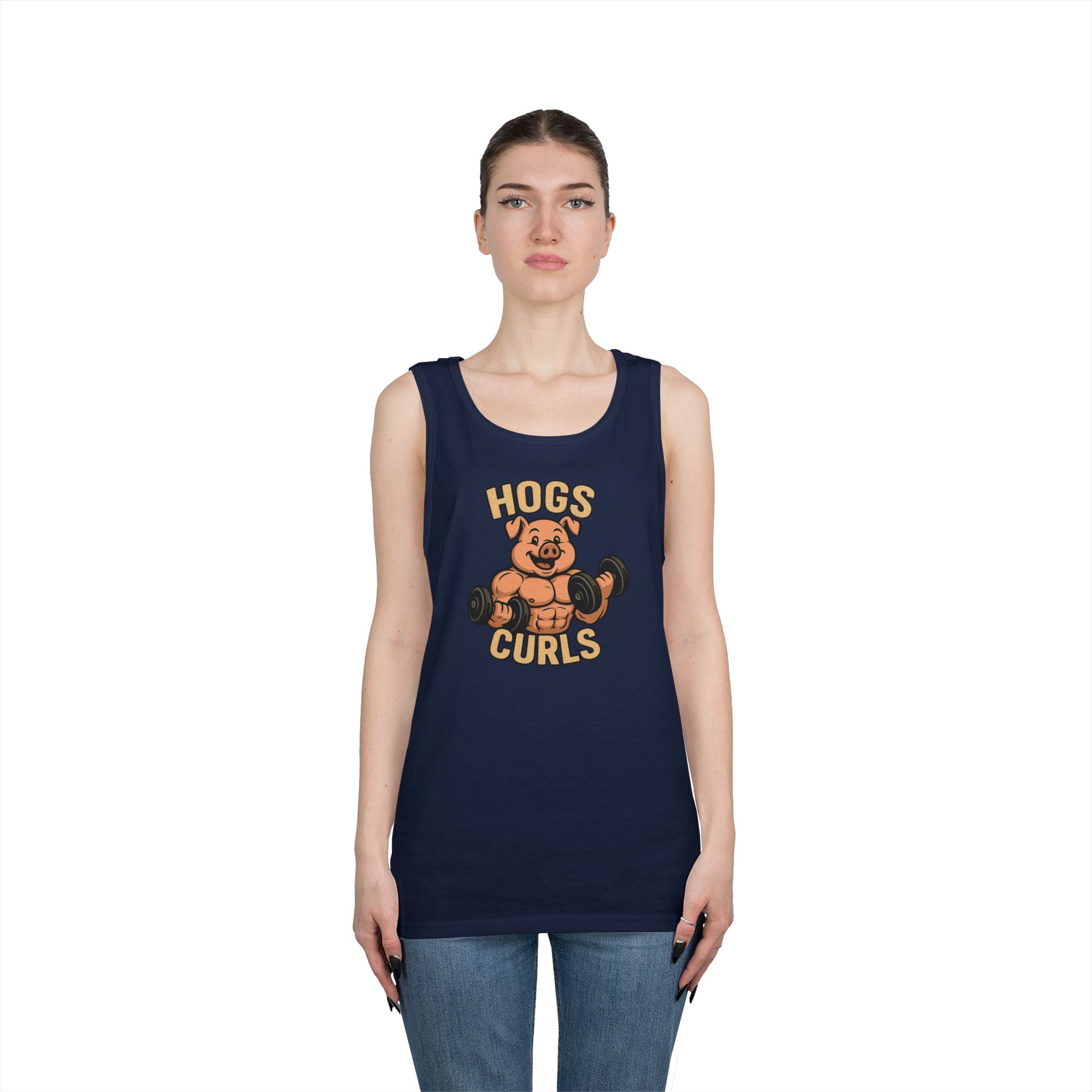 Fun Weightlifting Tank Top for Gym Lovers, Hogs & Curls Unisex Cotton Fitness Tee, Workout Shirt, Gift for Gym Enthusiasts, Summer [...]