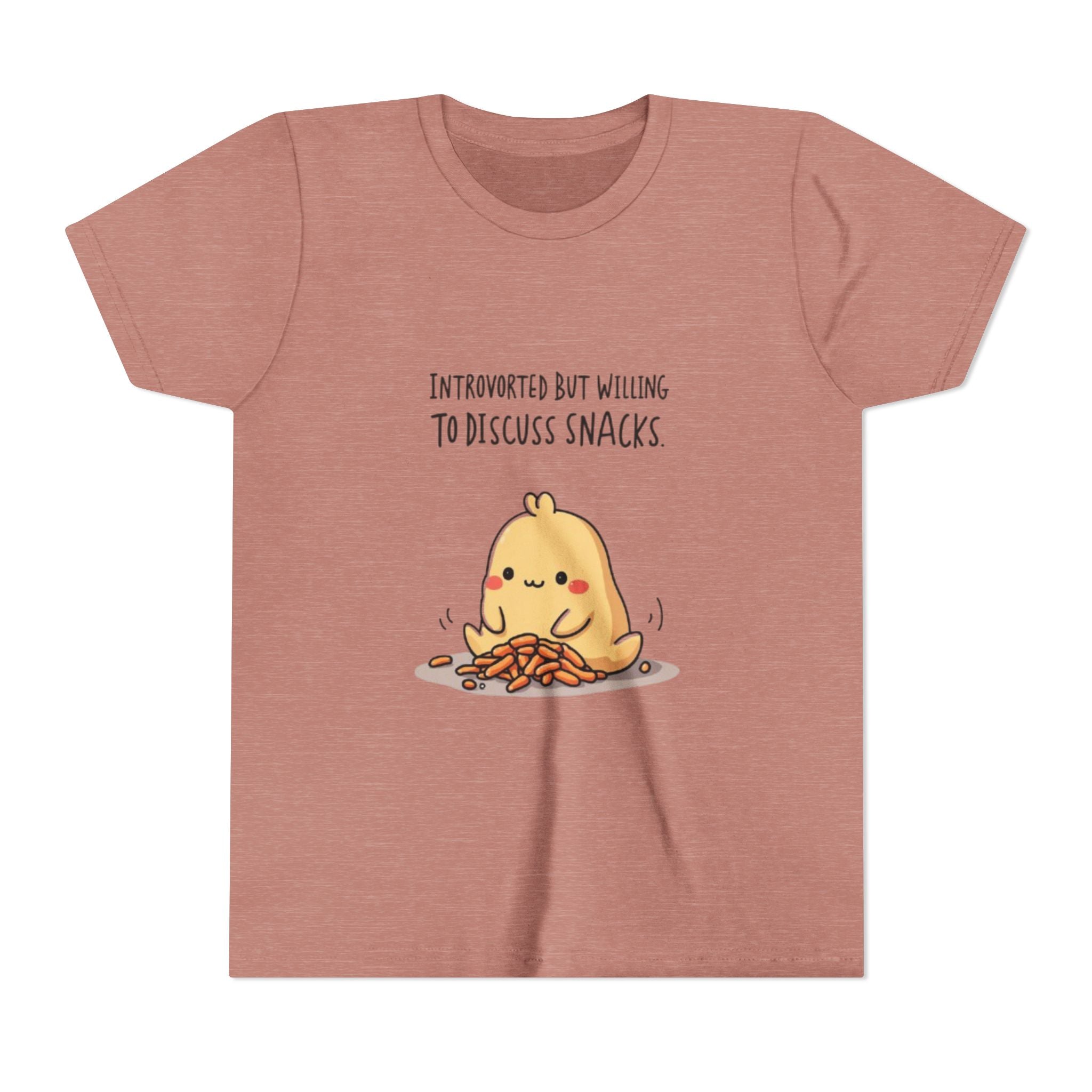 Introverted Snack Lover Youth Tee, Funny Kids Shirt, Cute Snack Lover Apparel, Gift for Introverts, Youth Casual Wear