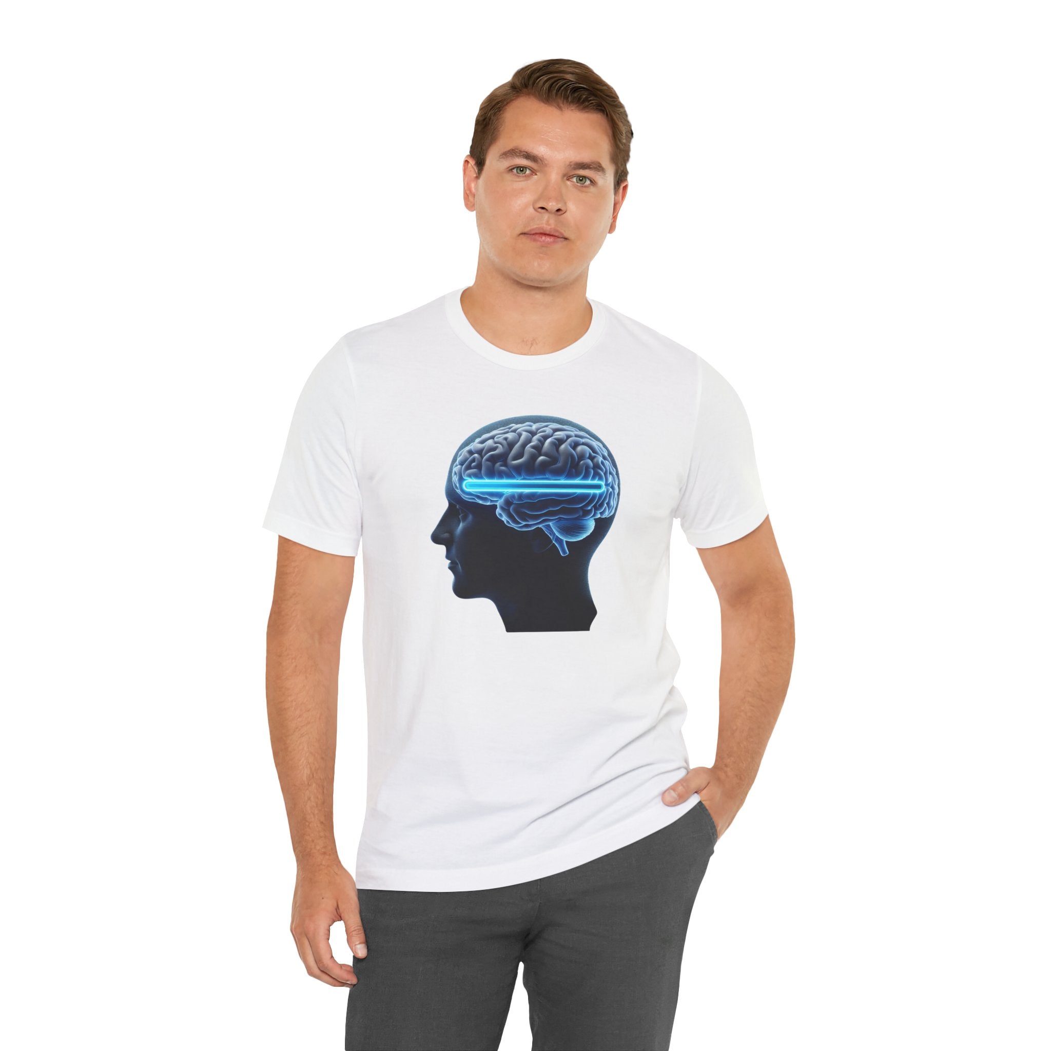 Neon Brain Graphic Tee, Unisex Brain Shirt, Science Gift, Cool Casual Tee, Brain Art T-Shirt, Unique Graphic Top