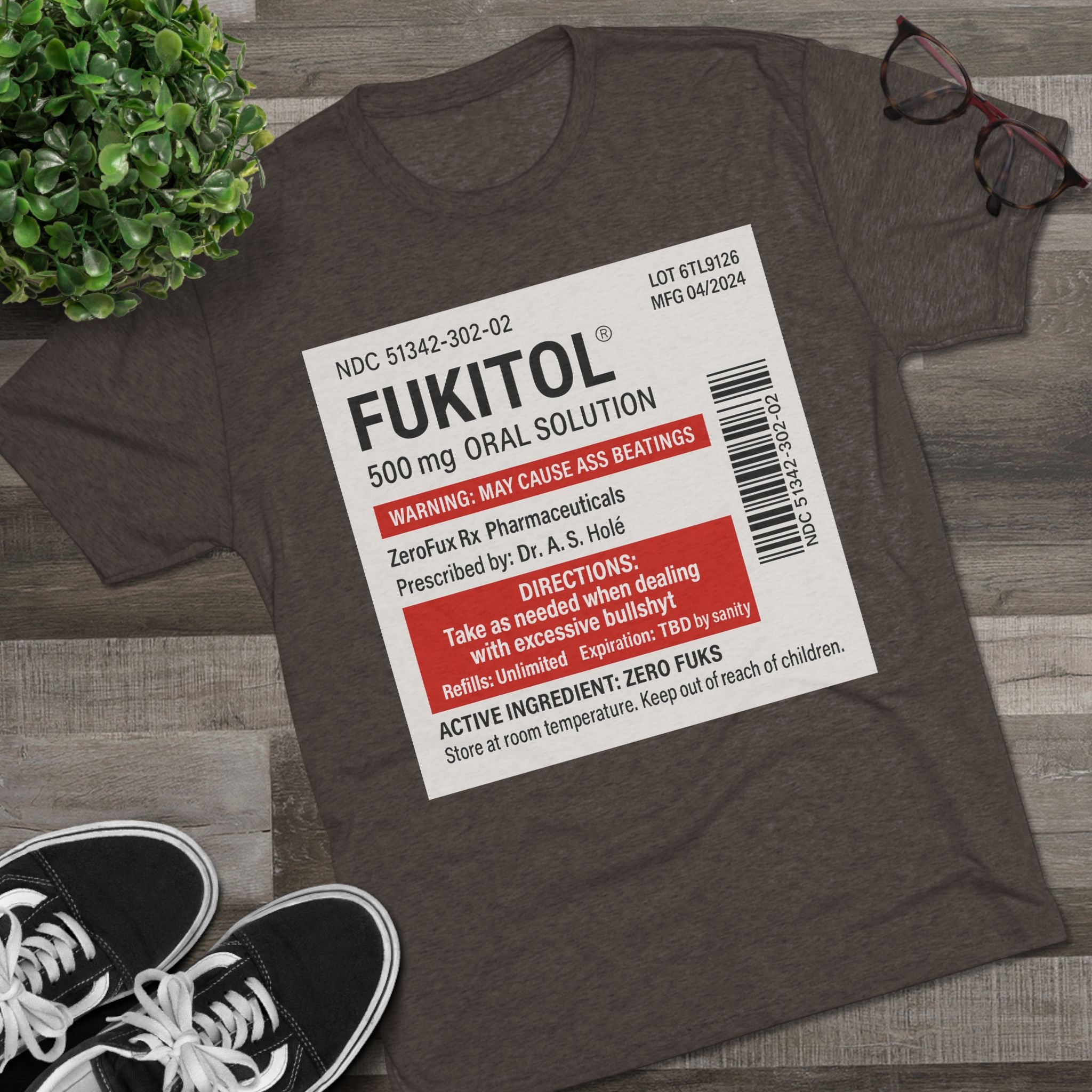 FUKITOL Unisex Tri-Blend Crew Tee - Humorous Statement Tee for Casual Wear