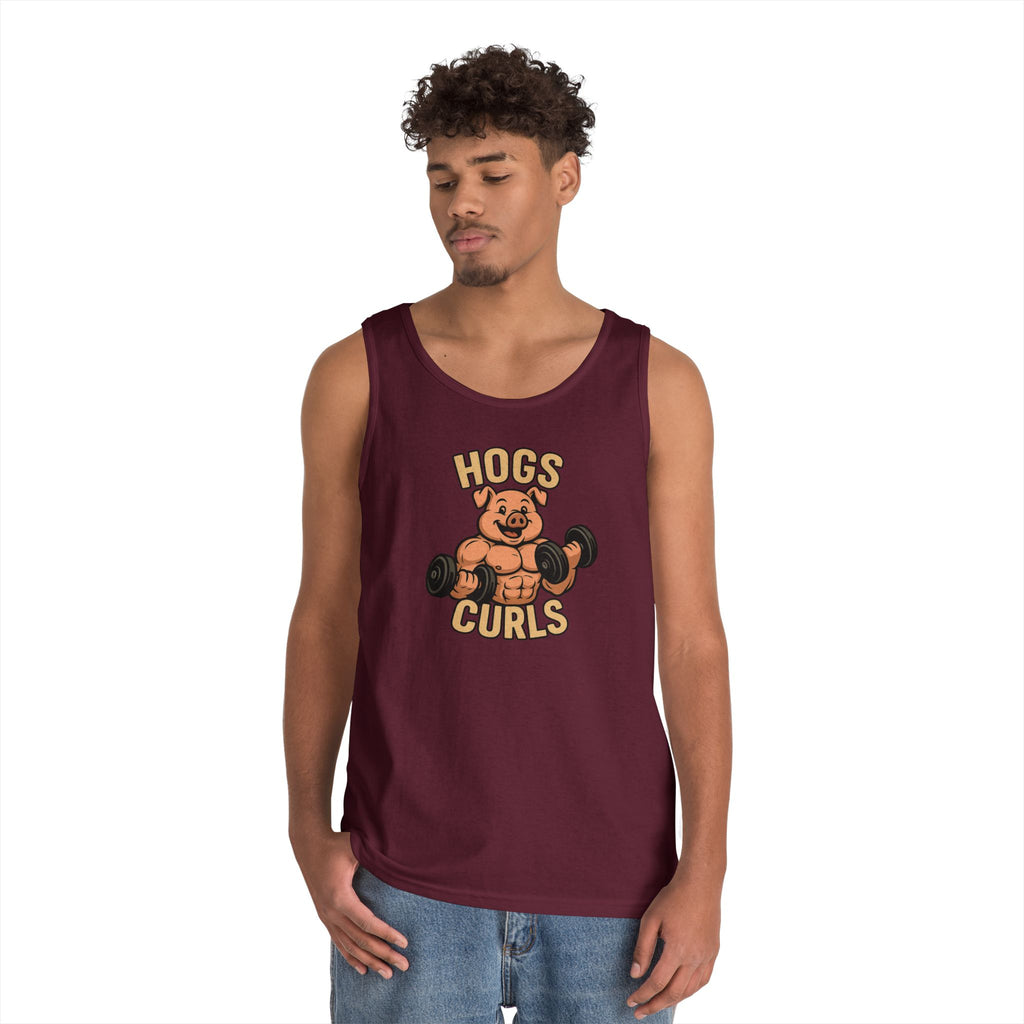 Fun Weightlifting Tank Top for Gym Lovers, Hogs & Curls Unisex Cotton Fitness Tee, Workout Shirt, Gift for Gym Enthusiasts, Summer [...]