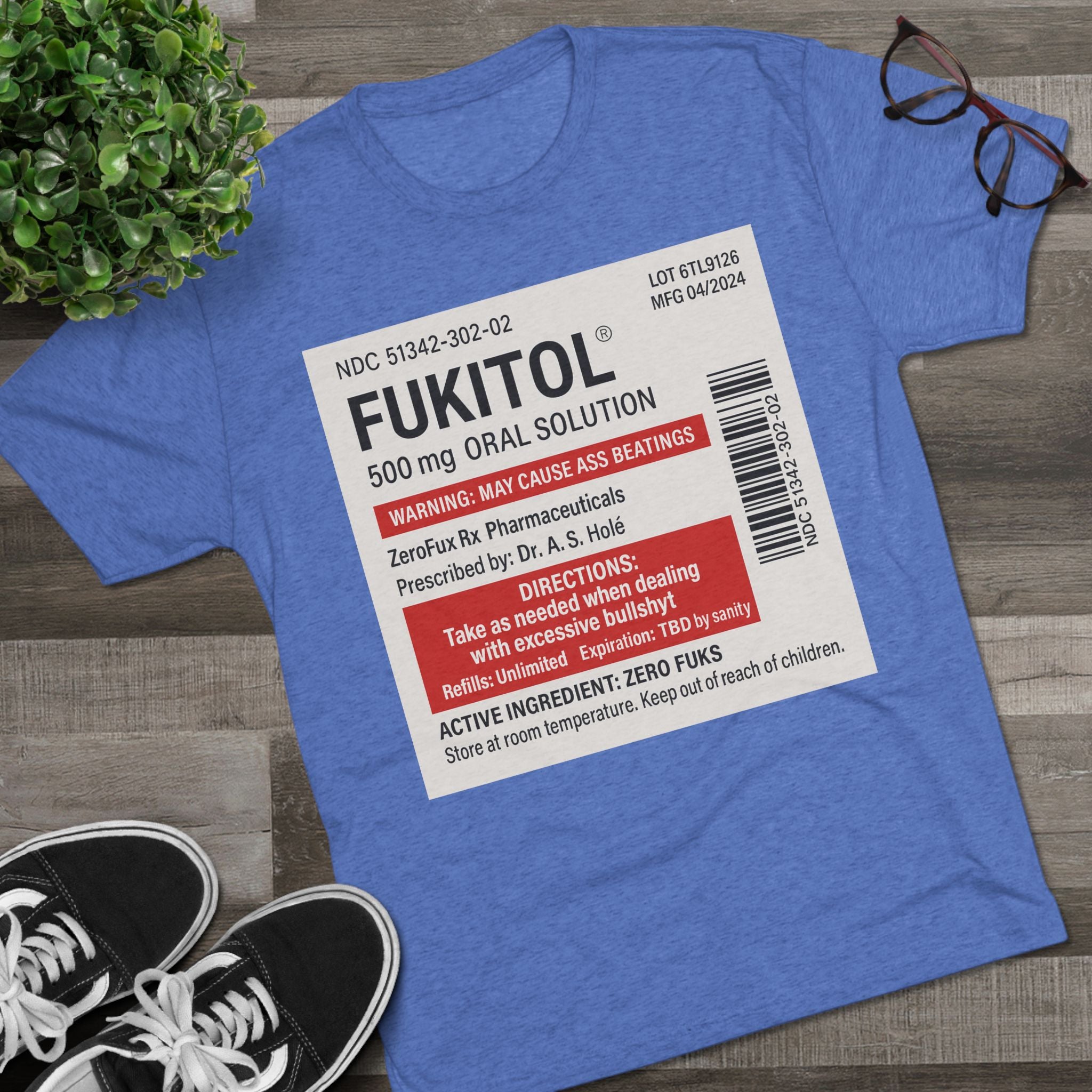 FUKITOL Unisex Tri-Blend Crew Tee - Humorous Statement Tee for Casual Wear