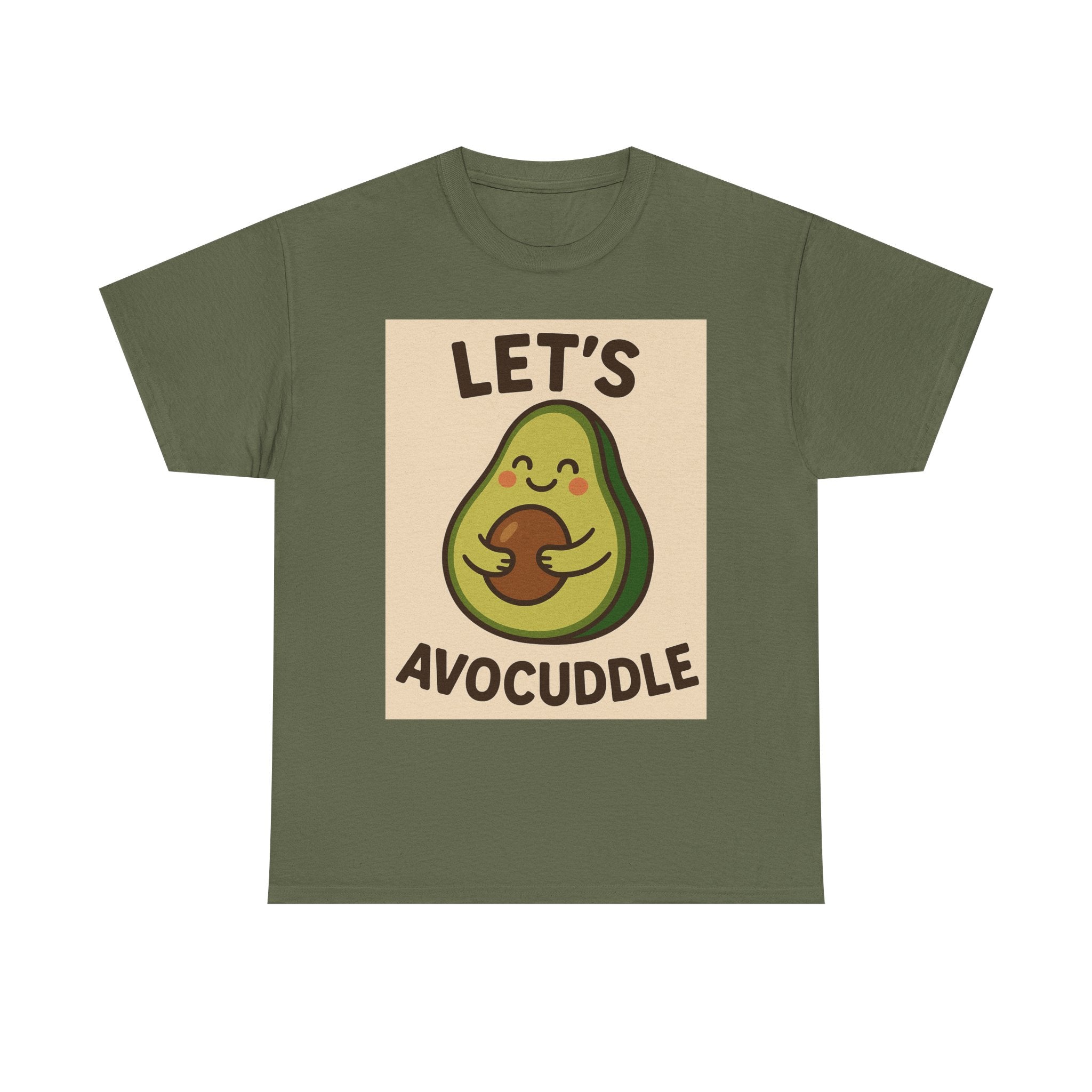 Let's Avocuddle Unisex Heavy Cotton Tee | Fun Avocado Shirt, Gift for Food Lovers, Casual Wear, Cute Carbon Neutral T-Shirt
