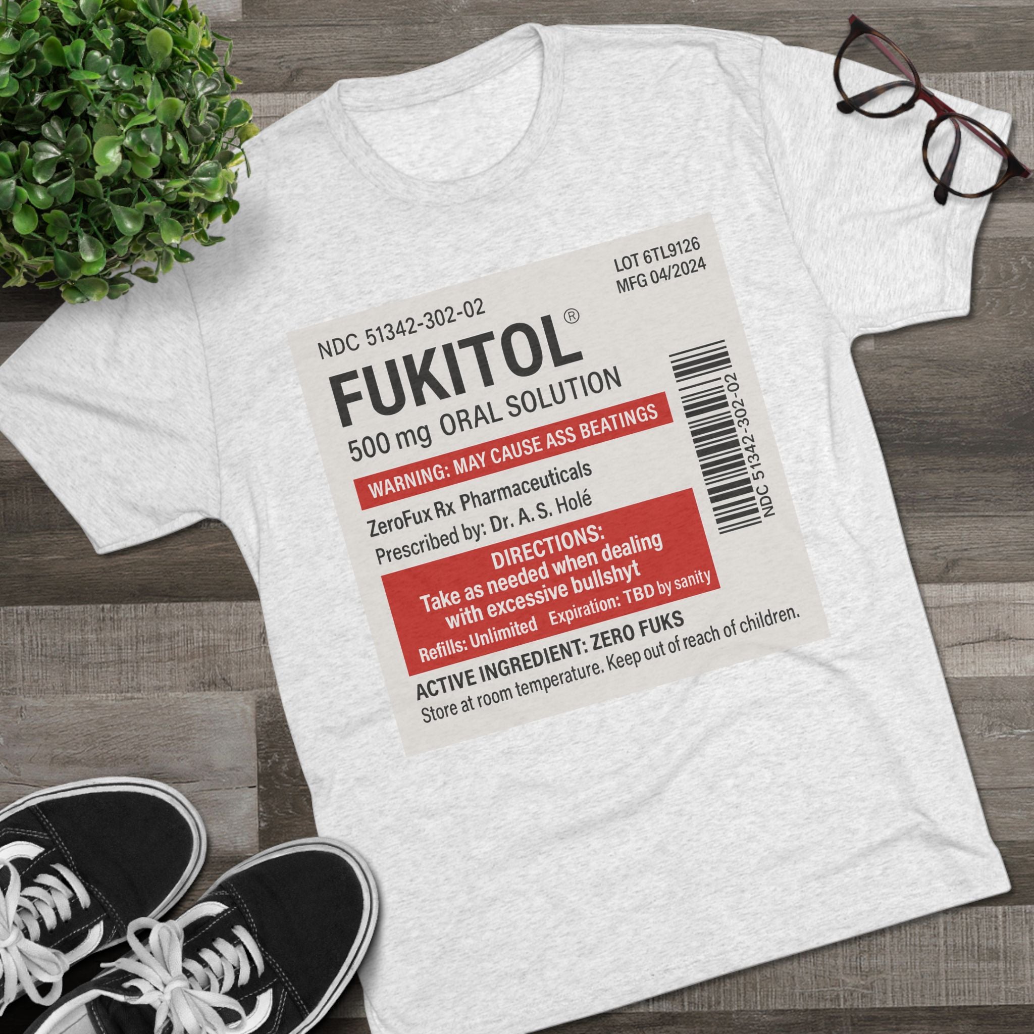 FUKITOL Unisex Tri-Blend Crew Tee - Humorous Statement Tee for Casual Wear