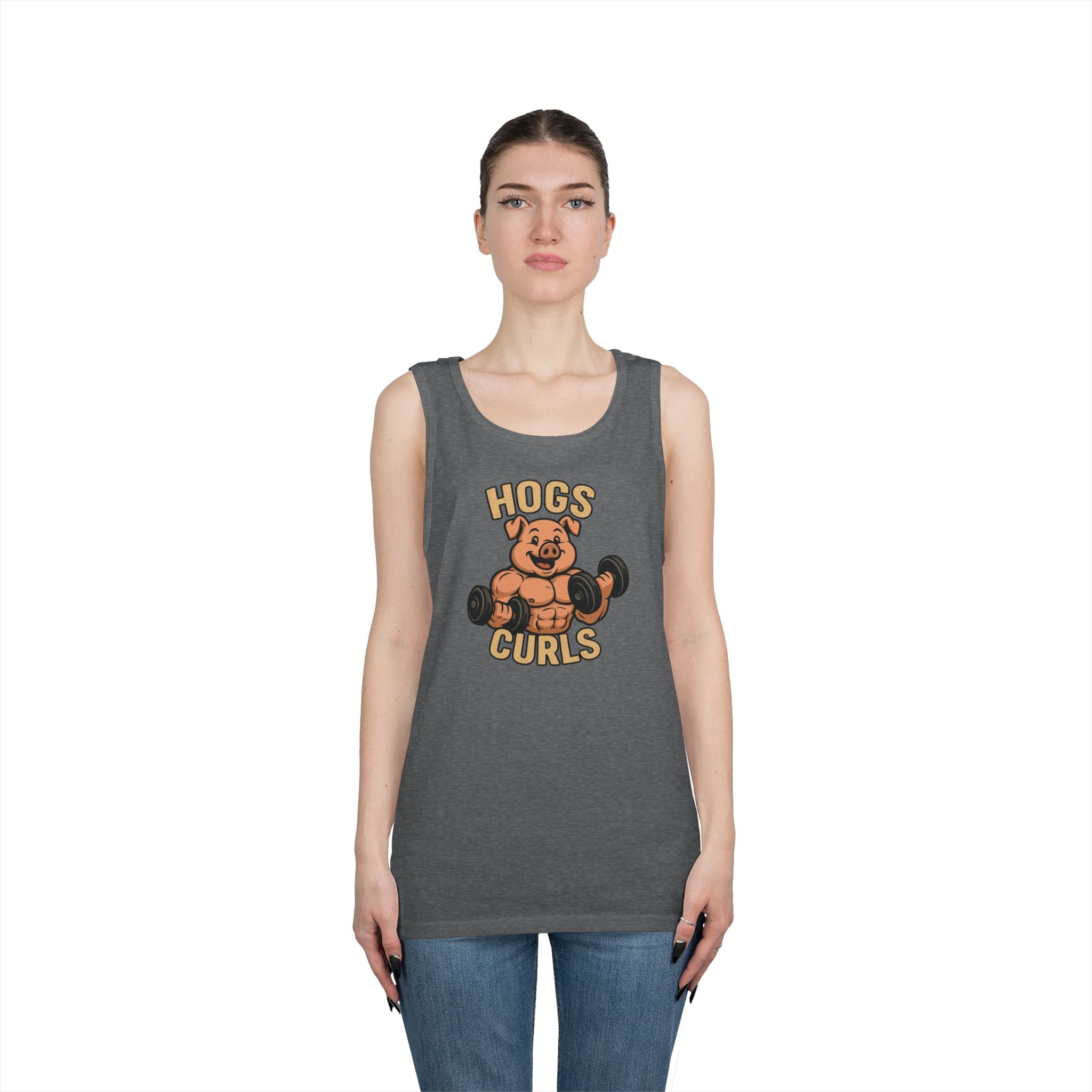 Fun Weightlifting Tank Top for Gym Lovers, Hogs & Curls Unisex Cotton Fitness Tee, Workout Shirt, Gift for Gym Enthusiasts, Summer [...]