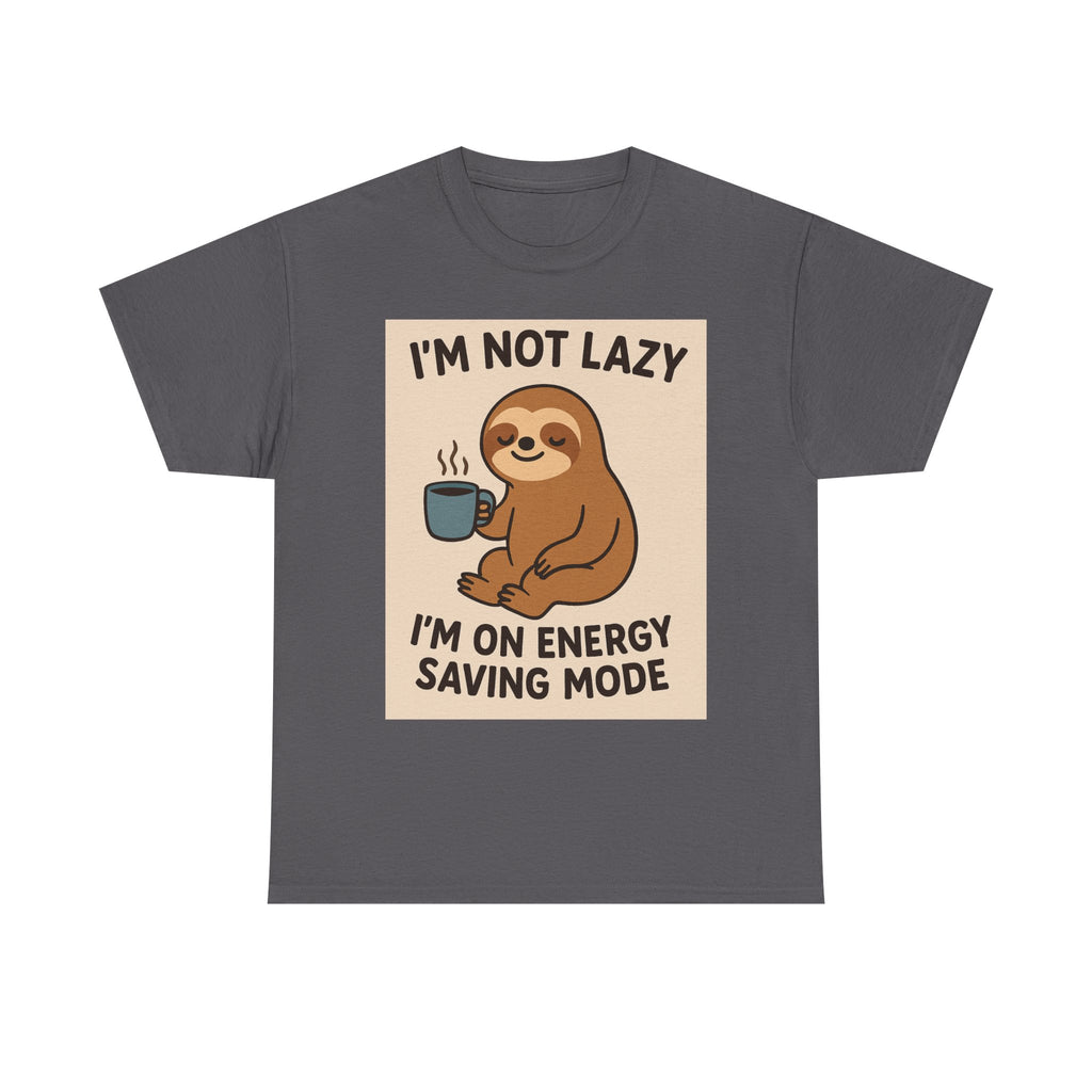 Lazy Sloth Unisex Heavy Cotton Tee | Funny Coffee Shirt, Gifts for Coffee Lovers, Relaxed T-Shirt, Cute Animal Apparel, Everyday Wear