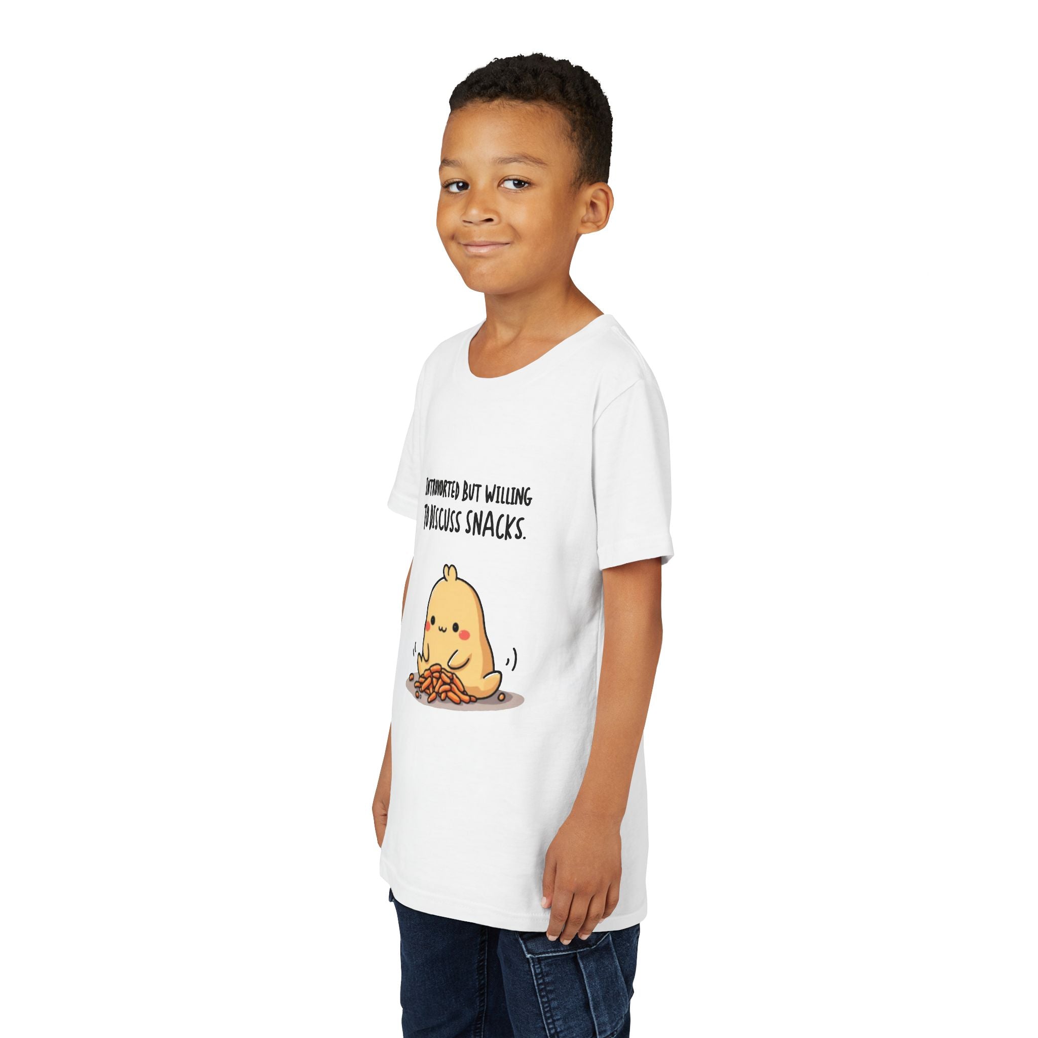 Introverted Snack Lover Youth Tee, Funny Kids Shirt, Cute Snack Lover Apparel, Gift for Introverts, Youth Casual Wear