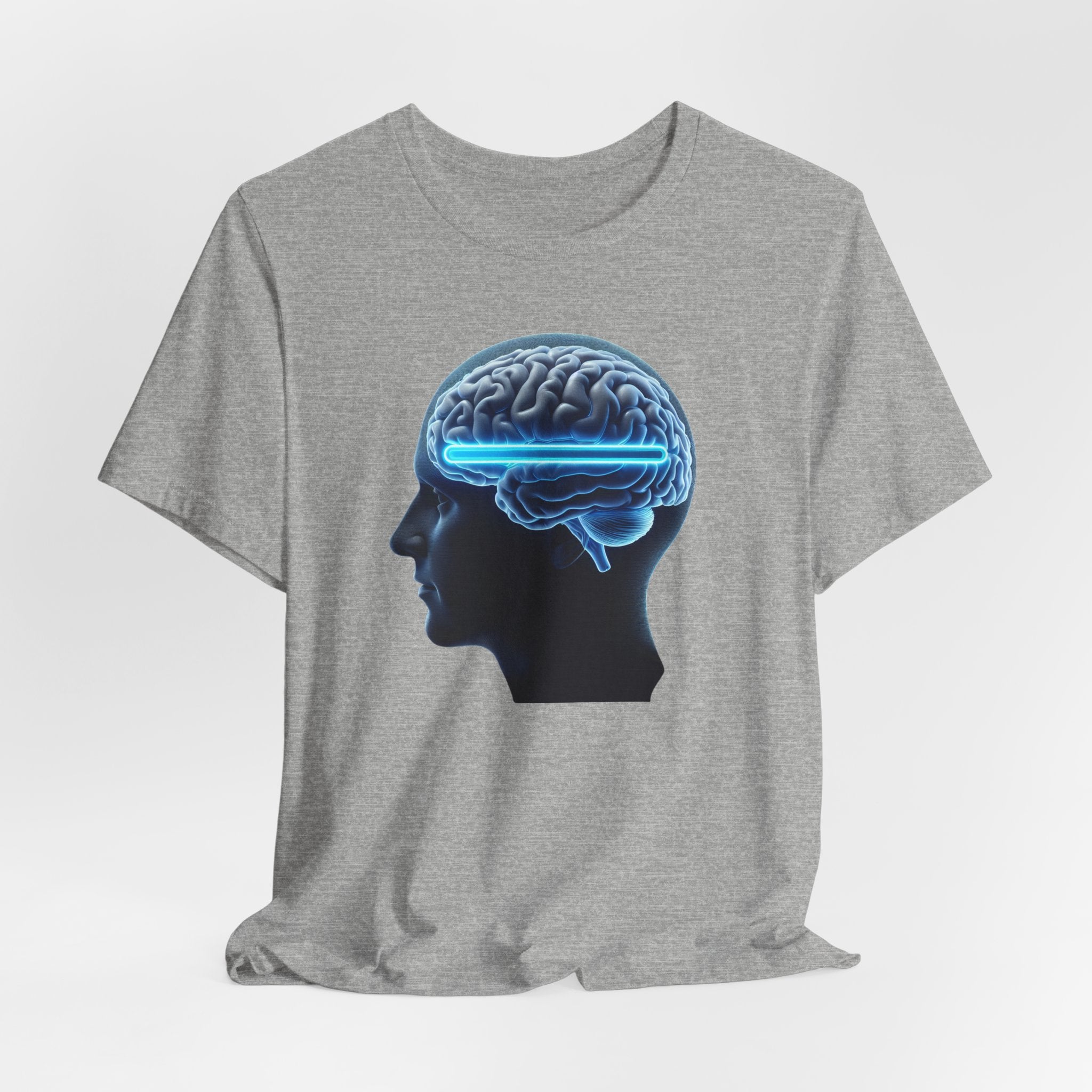 Neon Brain Graphic Tee, Unisex Brain Shirt, Science Gift, Cool Casual Tee, Brain Art T-Shirt, Unique Graphic Top