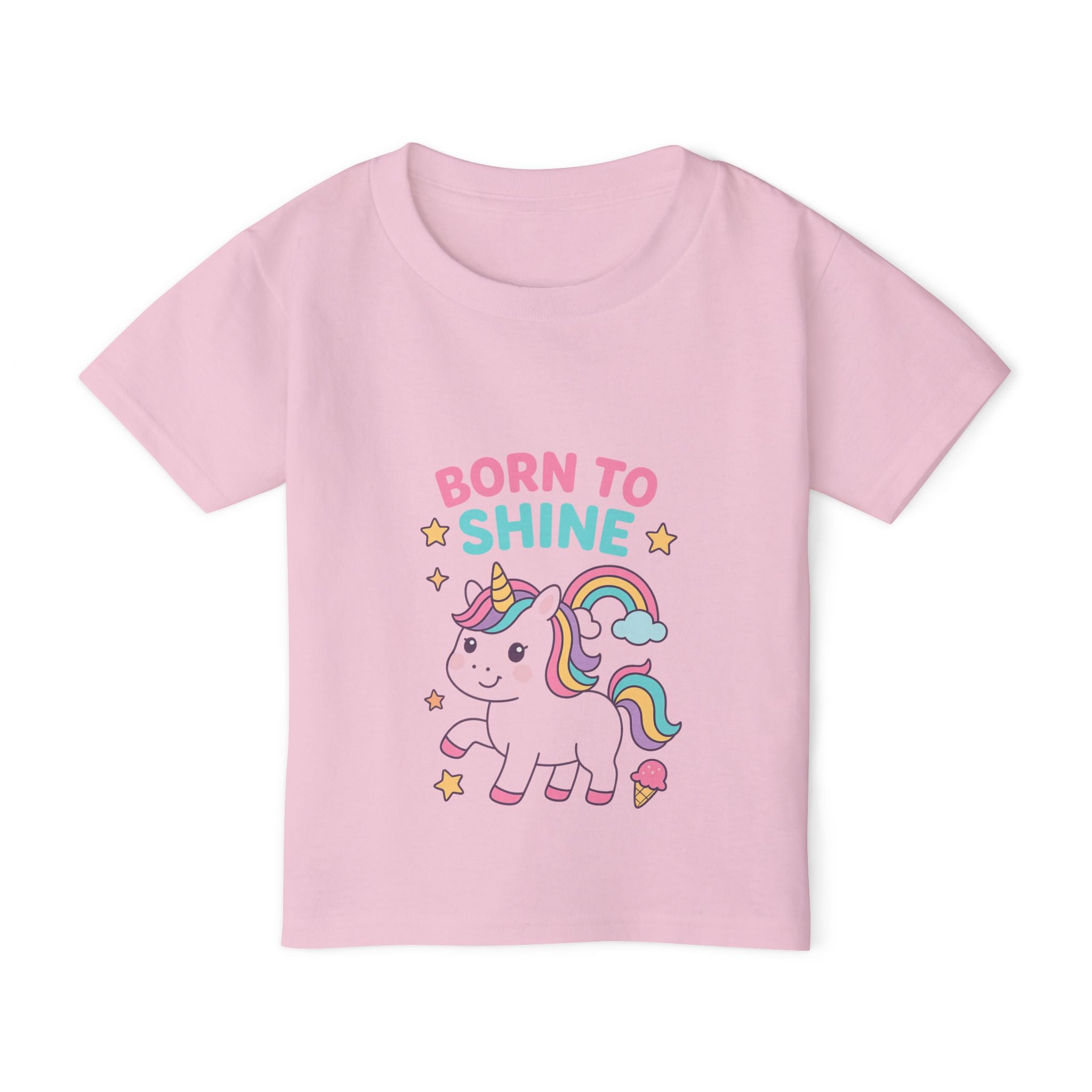 Unicorn Toddler T-Shirt | Born to Shine Kids Tee, Cute Unicorn Tee, Playful Baby Shirt, Birthday Gift for Kids, Rainbow T-shirt