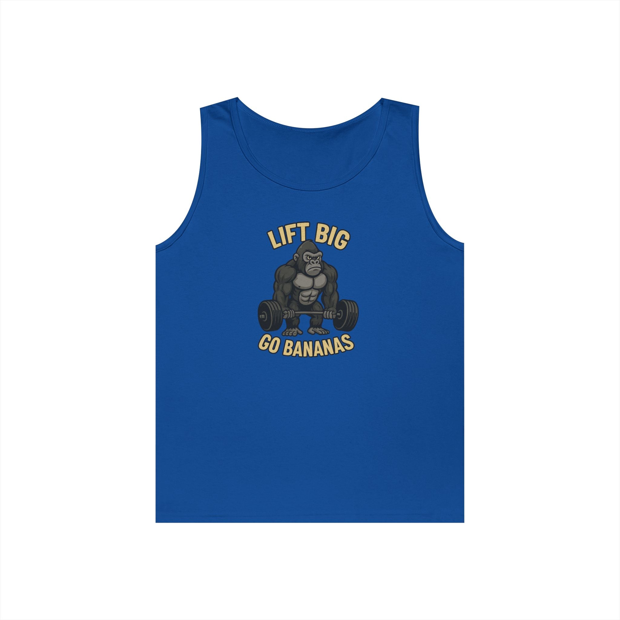 Gorilla Gym Tank Top - Lift Big, Go Bananas! Workout Apparel, Fitness Shirt, Unisex Exercise Top, Funny Gym Clothing