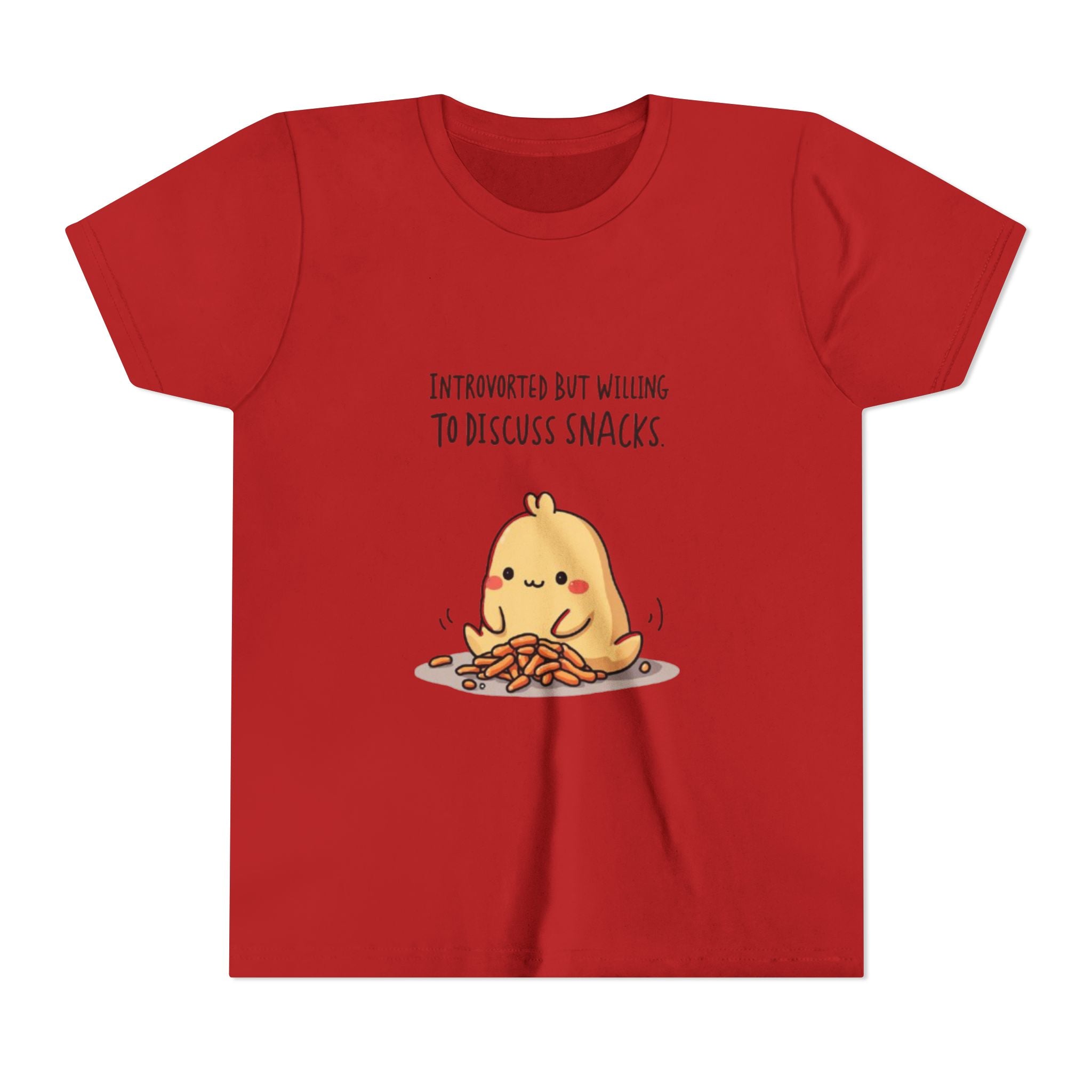 Introverted Snack Lover Youth Tee, Funny Kids Shirt, Cute Snack Lover Apparel, Gift for Introverts, Youth Casual Wear
