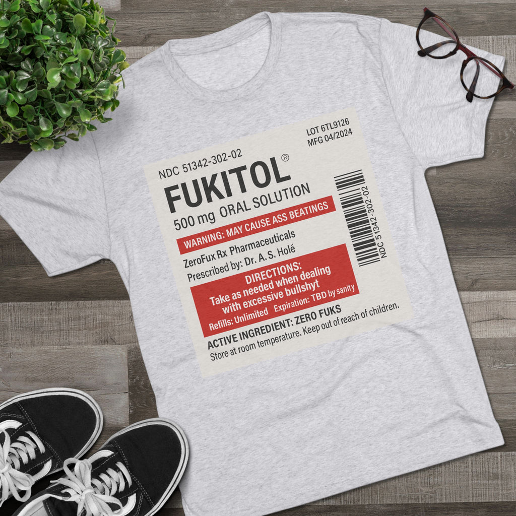 FUKITOL Unisex Tri-Blend Crew Tee - Humorous Statement Tee for Casual Wear