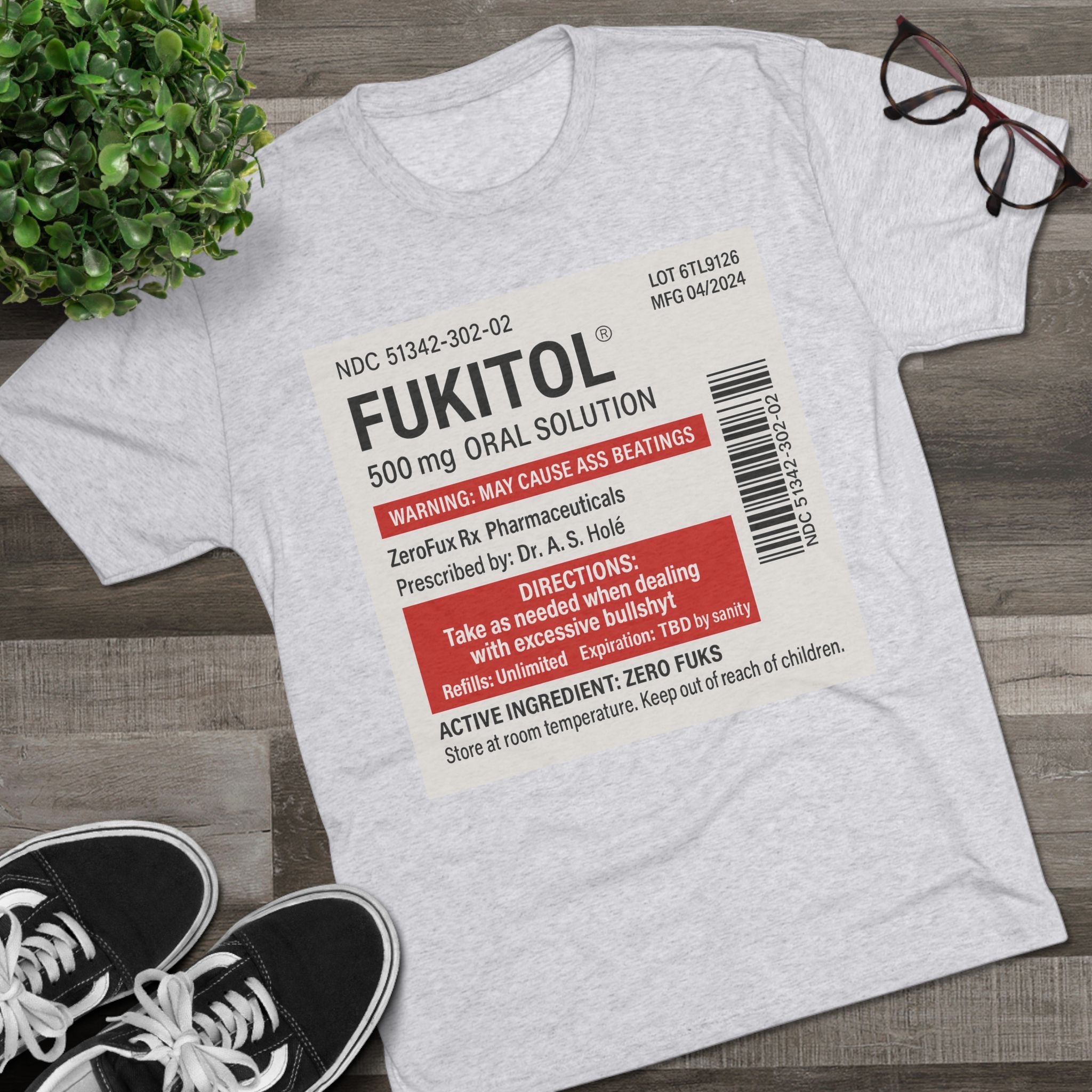 FUKITOL Unisex Tri-Blend Crew Tee - Humorous Statement Tee for Casual Wear