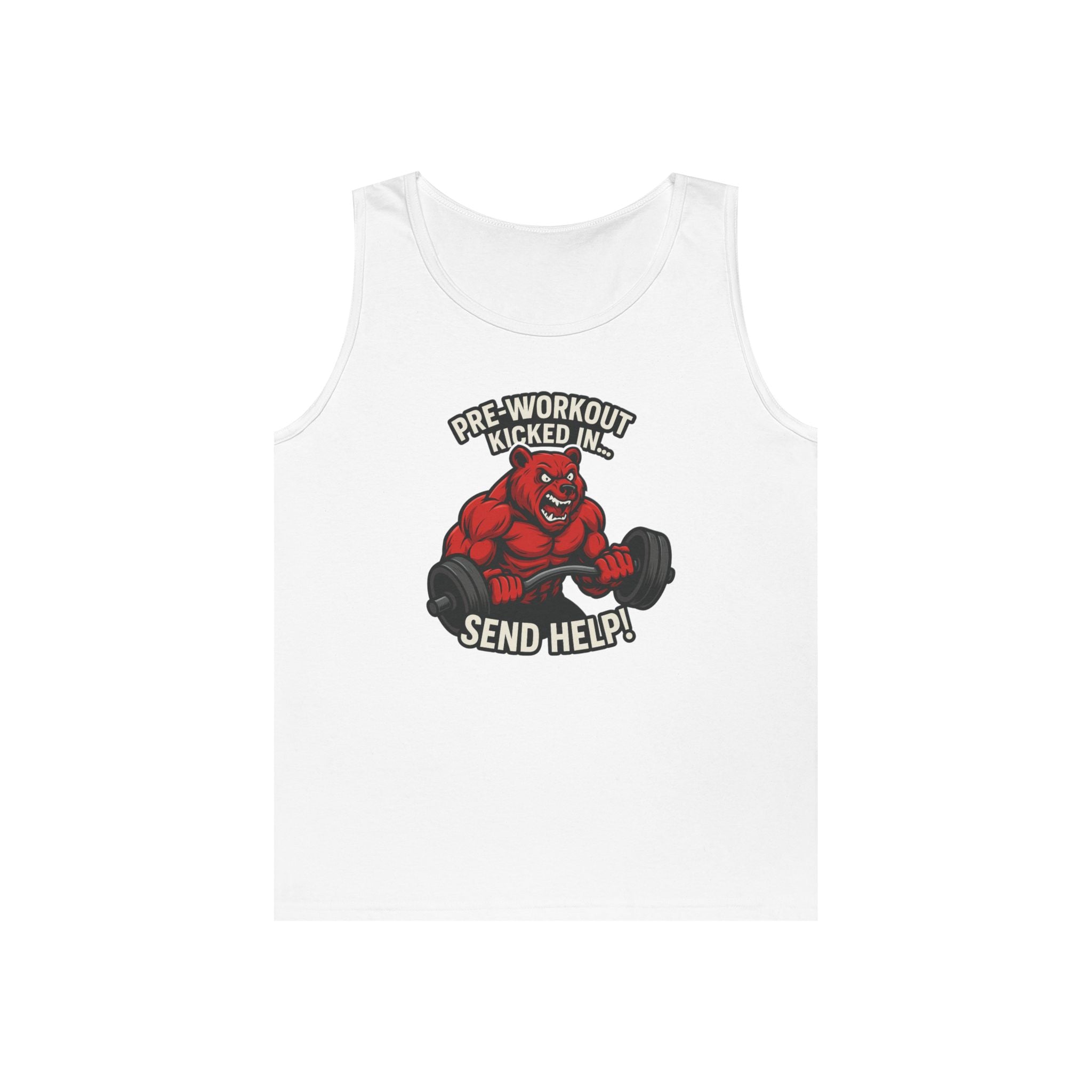 Pre-Workout Kicked In Send Help Tank Top | Fitness Gym Workout Tank