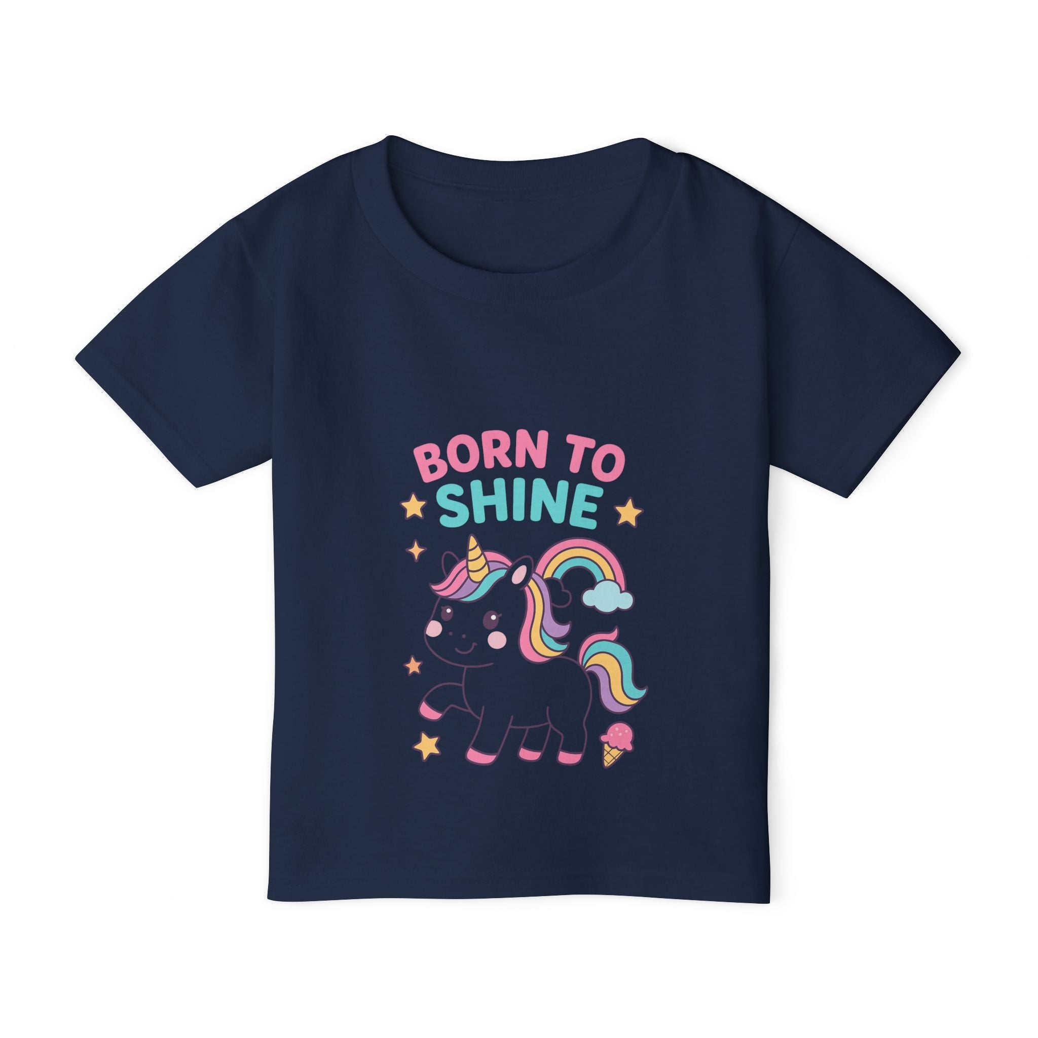 Unicorn Toddler T-Shirt | Born to Shine Kids Tee, Cute Unicorn Tee, Playful Baby Shirt, Birthday Gift for Kids, Rainbow T-shirt