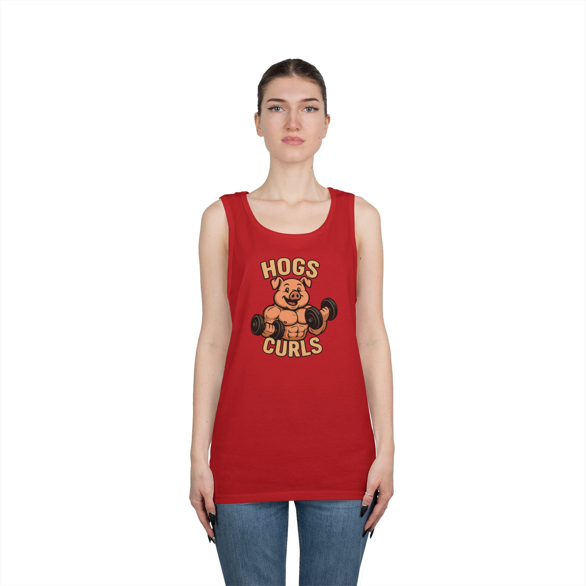 Fun Weightlifting Tank Top for Gym Lovers, Hogs & Curls Unisex Cotton Fitness Tee, Workout Shirt, Gift for Gym Enthusiasts, Summer [...]