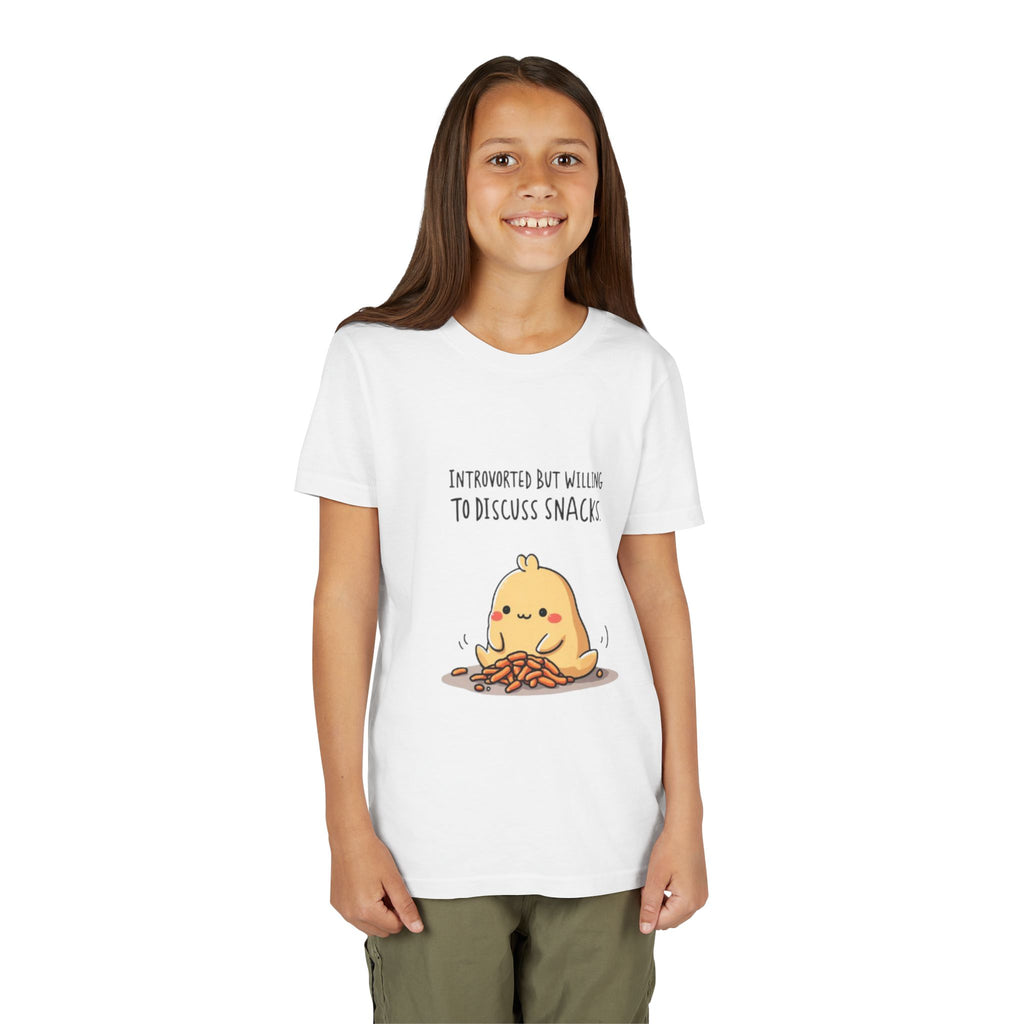 Introverted Snack Lover Youth Tee, Funny Kids Shirt, Cute Snack Lover Apparel, Gift for Introverts, Youth Casual Wear