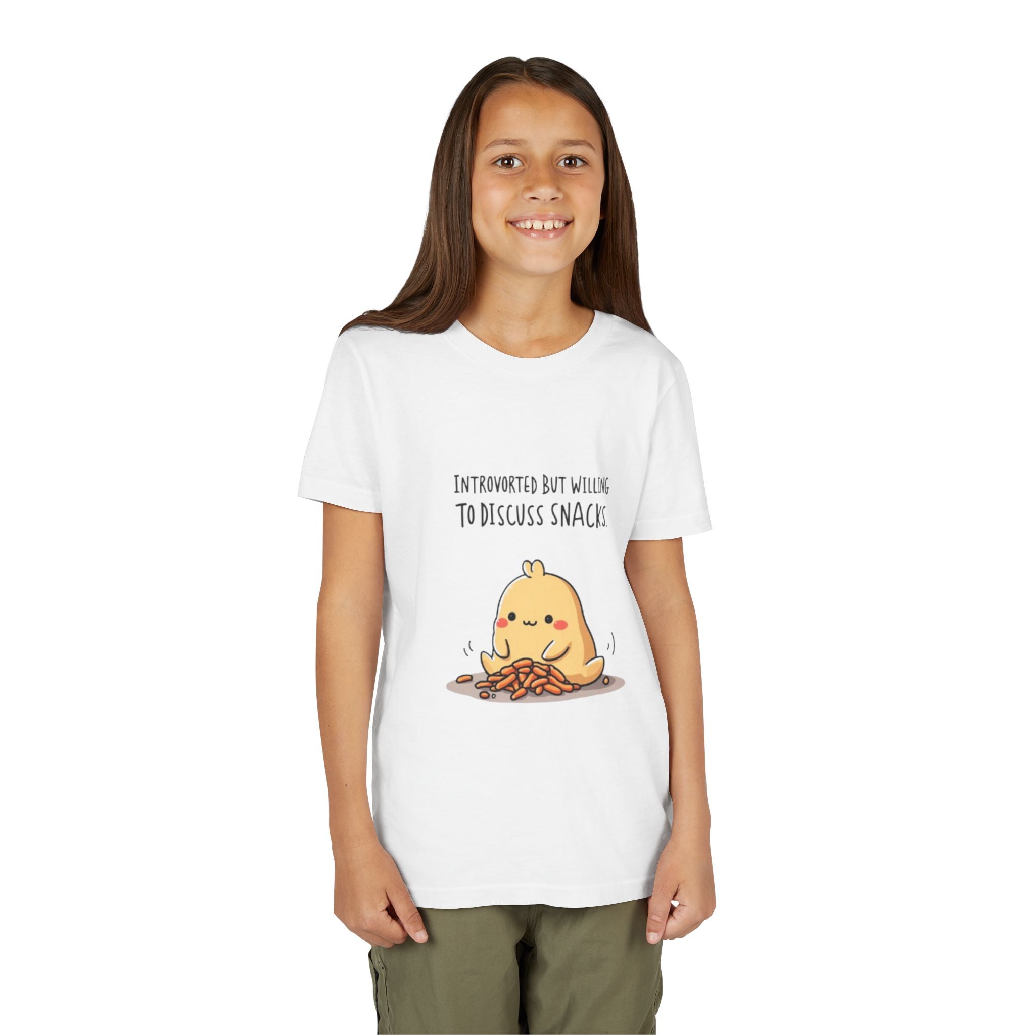 Introverted Snack Lover Youth Tee, Funny Kids Shirt, Cute Snack Lover Apparel, Gift for Introverts, Youth Casual Wear
