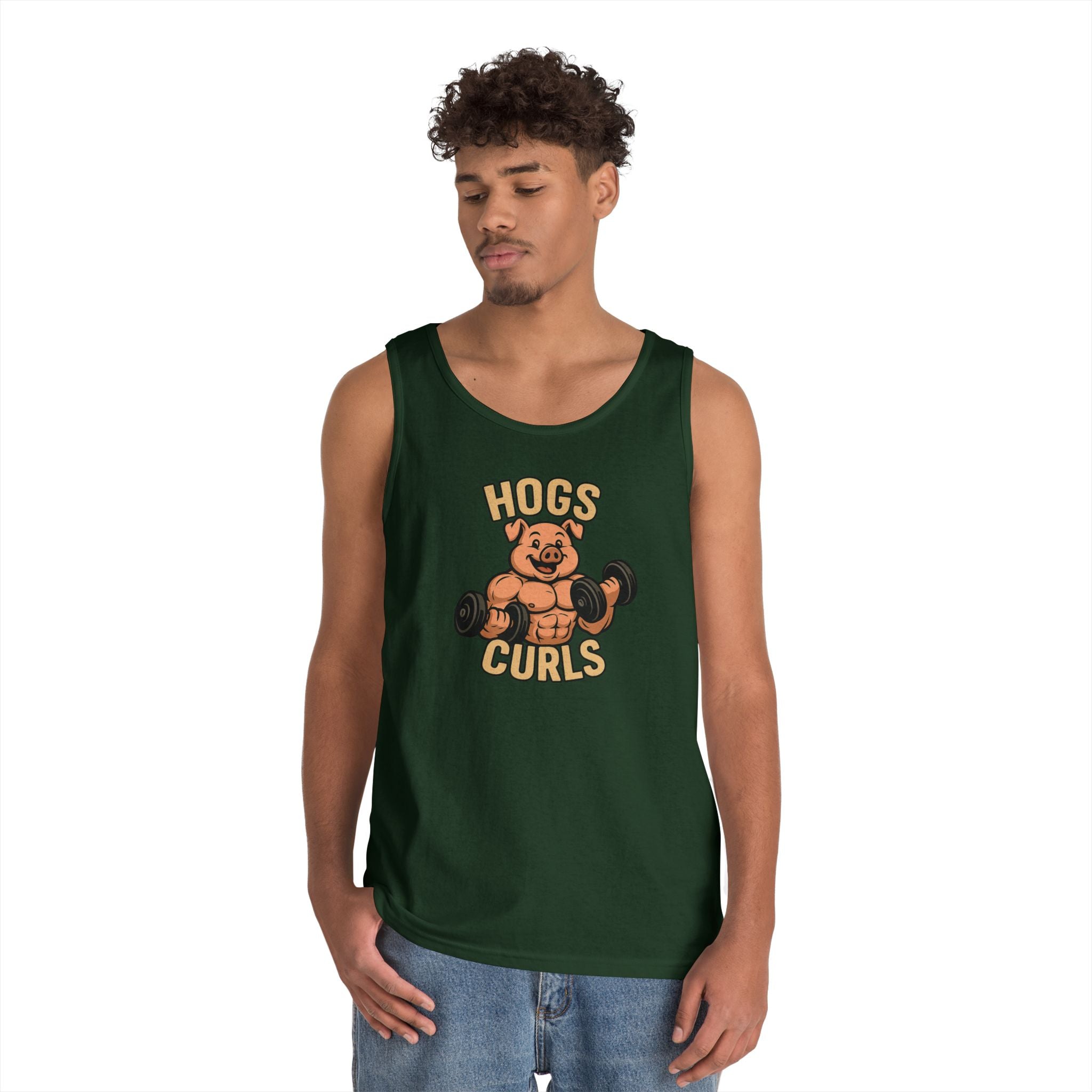 Fun Weightlifting Tank Top for Gym Lovers, Hogs & Curls Unisex Cotton Fitness Tee, Workout Shirt, Gift for Gym Enthusiasts, Summer [...]
