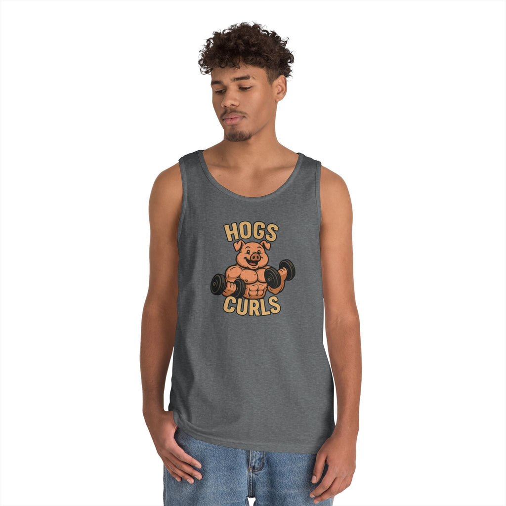 Fun Weightlifting Tank Top for Gym Lovers, Hogs & Curls Unisex Cotton Fitness Tee, Workout Shirt, Gift for Gym Enthusiasts, Summer [...]