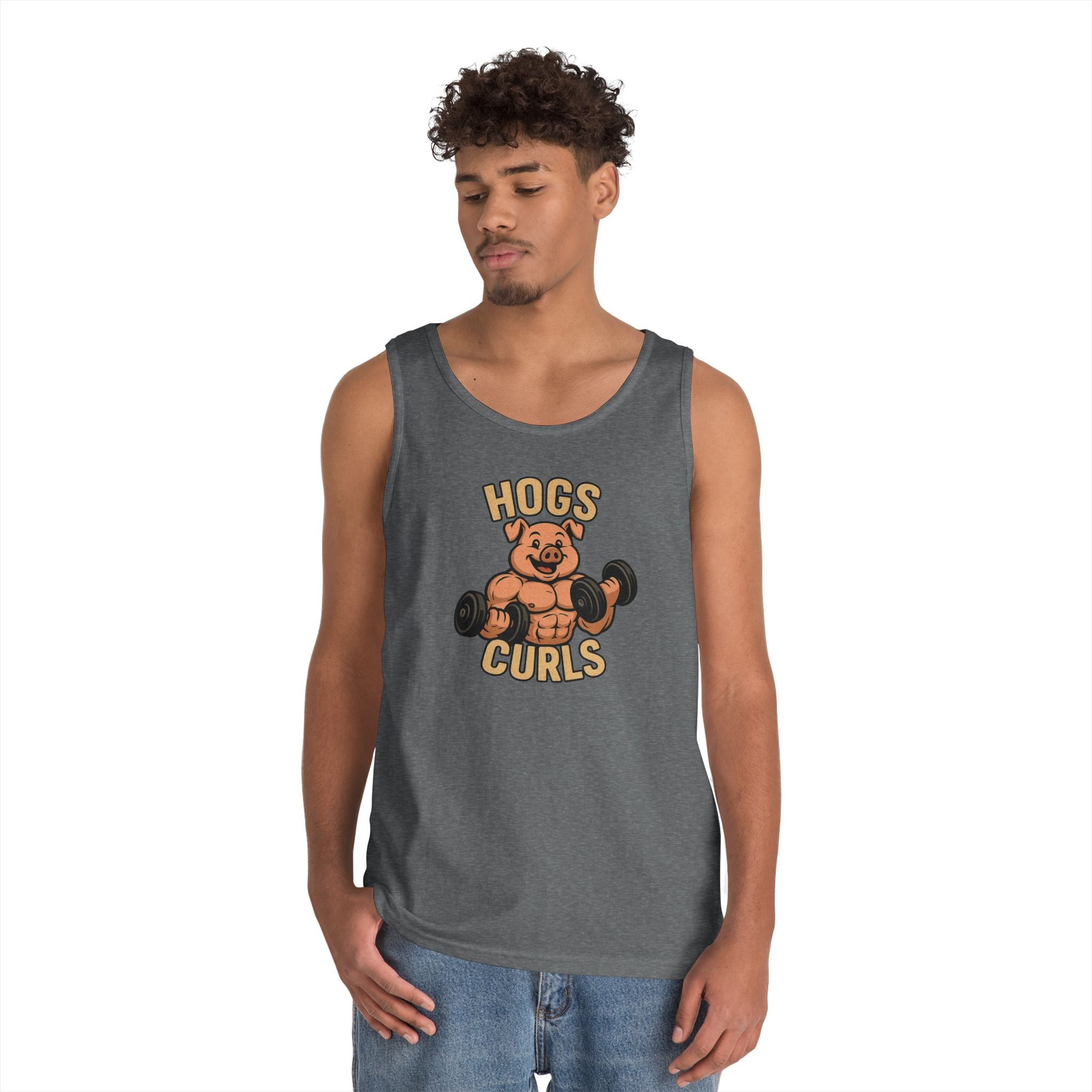 Fun Weightlifting Tank Top for Gym Lovers, Hogs & Curls Unisex Cotton Fitness Tee, Workout Shirt, Gift for Gym Enthusiasts, Summer [...]