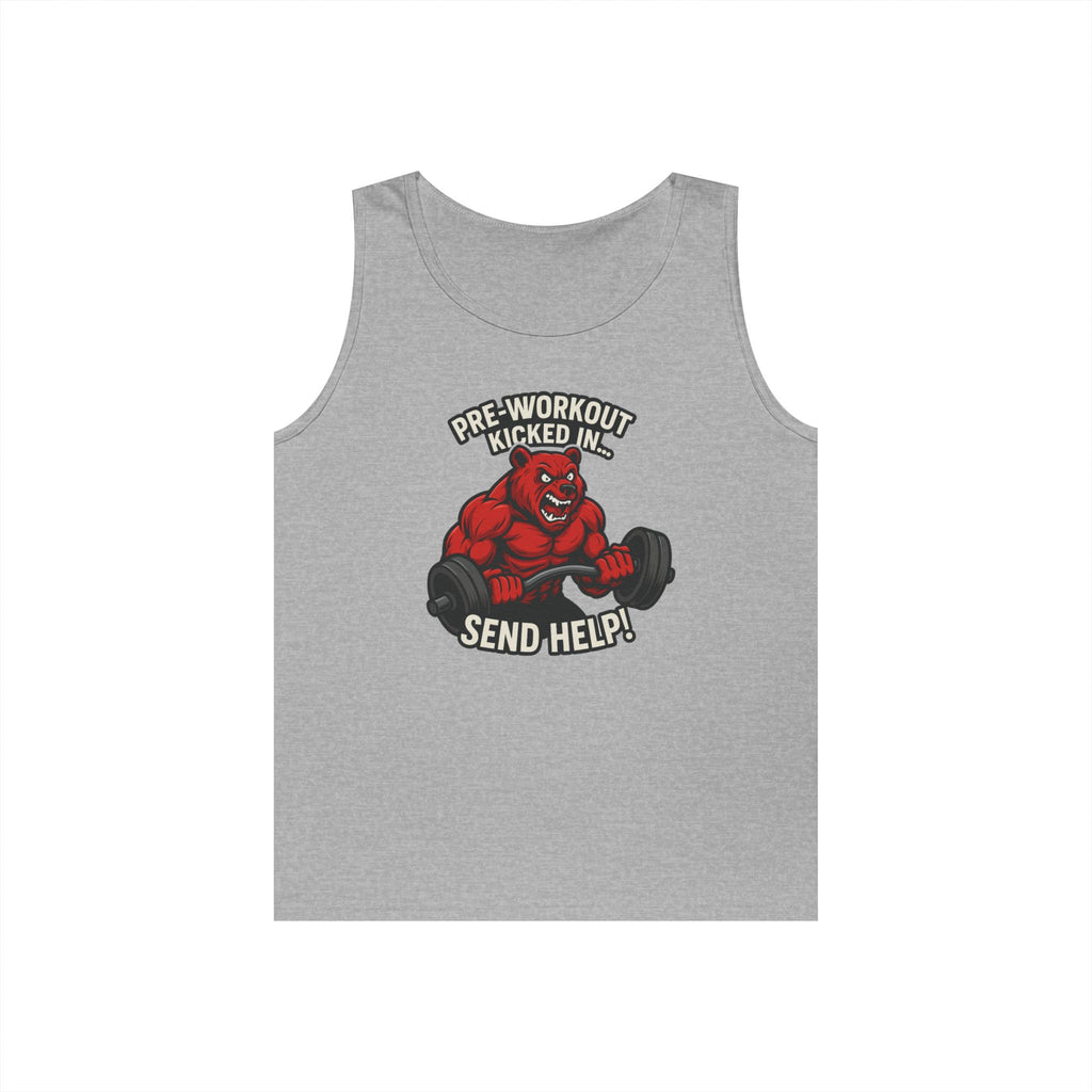 Pre-Workout Kicked In Send Help Tank Top | Fitness Gym Workout Tank