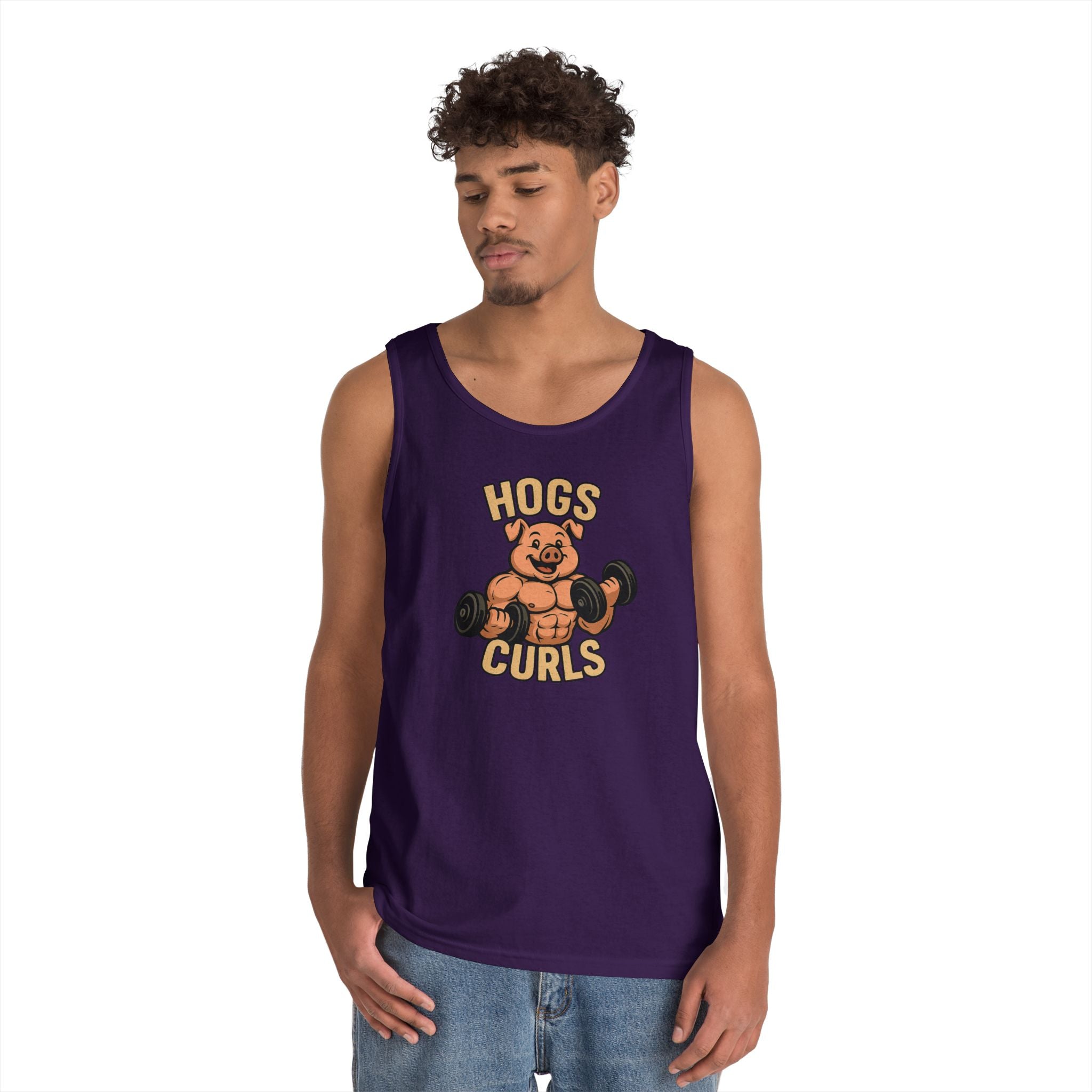 Fun Weightlifting Tank Top for Gym Lovers, Hogs & Curls Unisex Cotton Fitness Tee, Workout Shirt, Gift for Gym Enthusiasts, Summer [...]