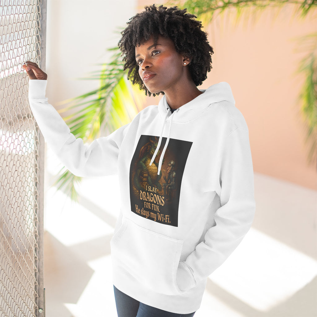 Fantasy-Themed Fleece Hoodie, Cozy Gift for Dragon Lovers, Perfect for Any Occasion, Fun Graphic Sweatshirt, Unique Apparel