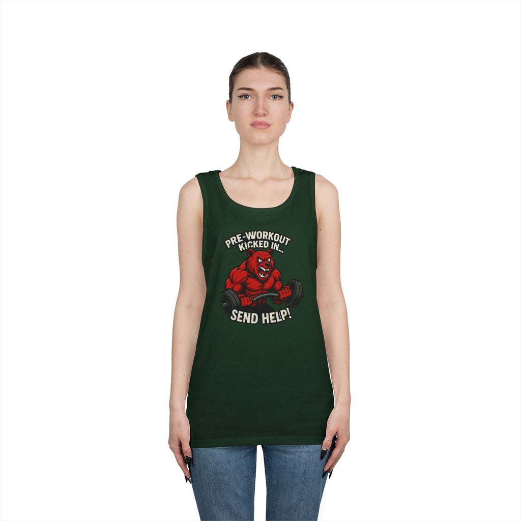 Pre-Workout Kicked In Send Help Tank Top | Fitness Gym Workout Tank