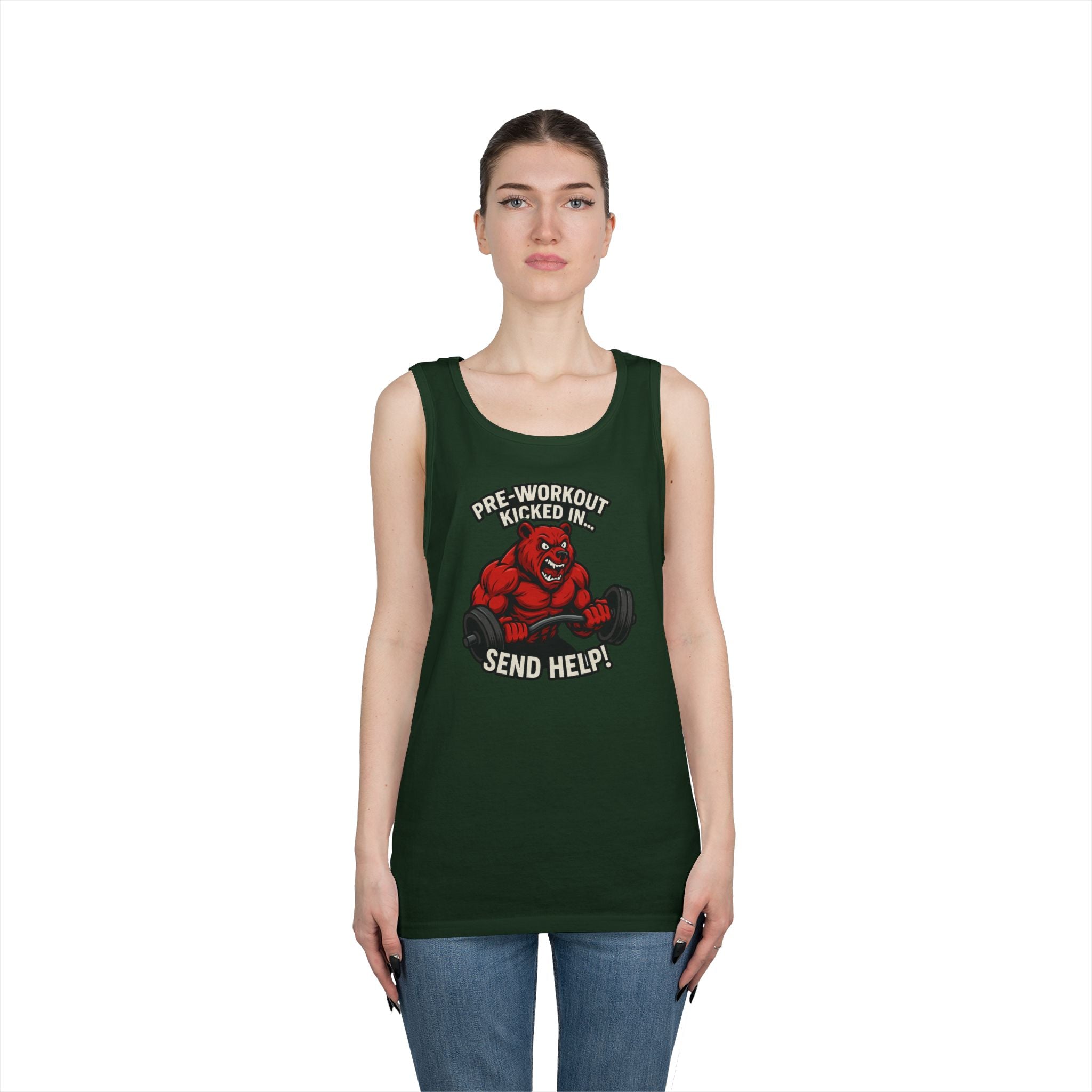 Pre-Workout Kicked In Send Help Tank Top | Fitness Gym Workout Tank