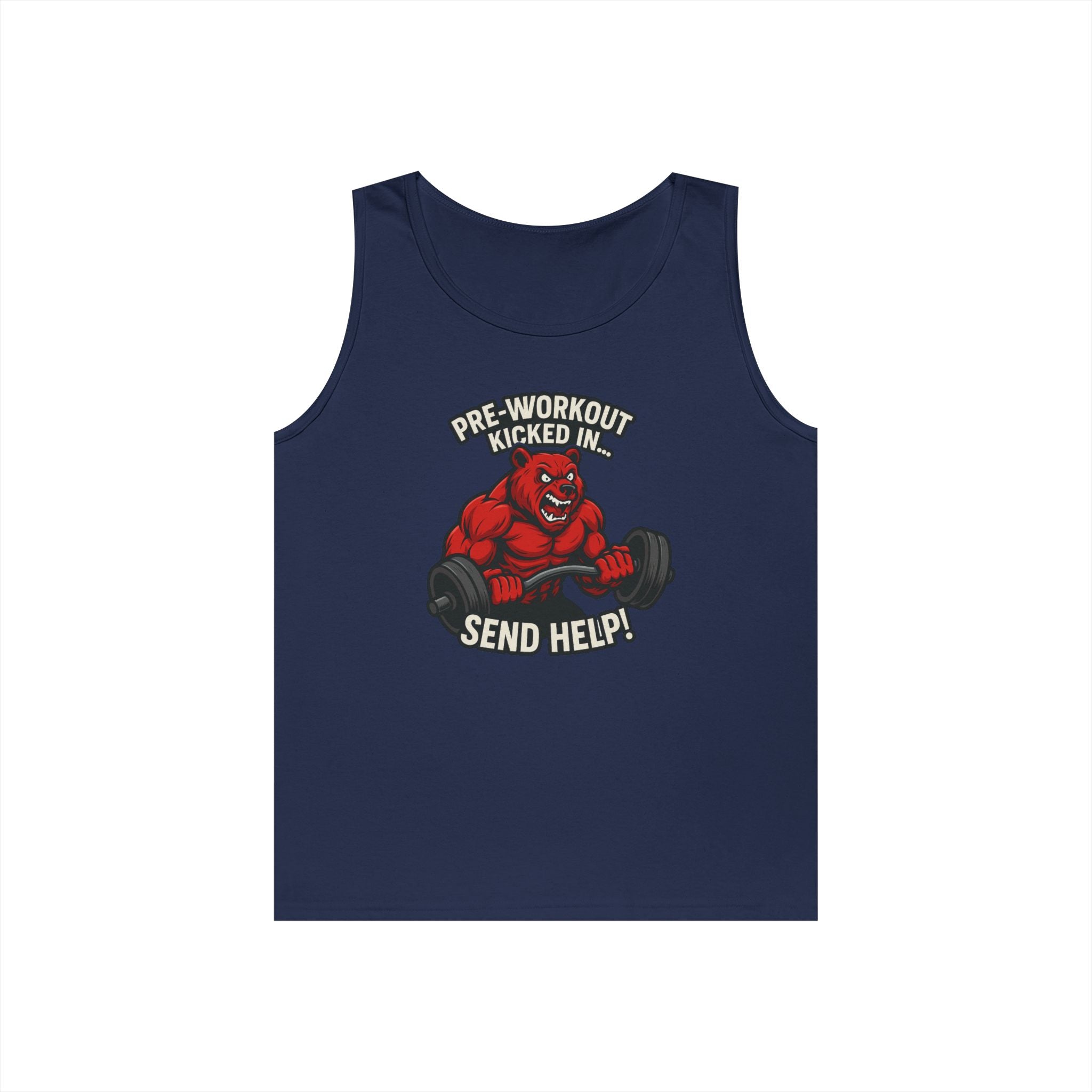 Pre-Workout Kicked In Send Help Tank Top | Fitness Gym Workout Tank