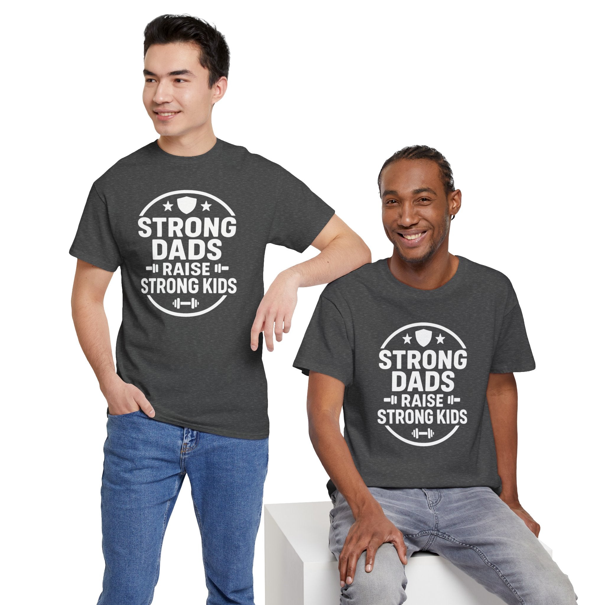 Strong Dads Raise Strong Kids T-Shirt — Father’s Day Fitness Tee