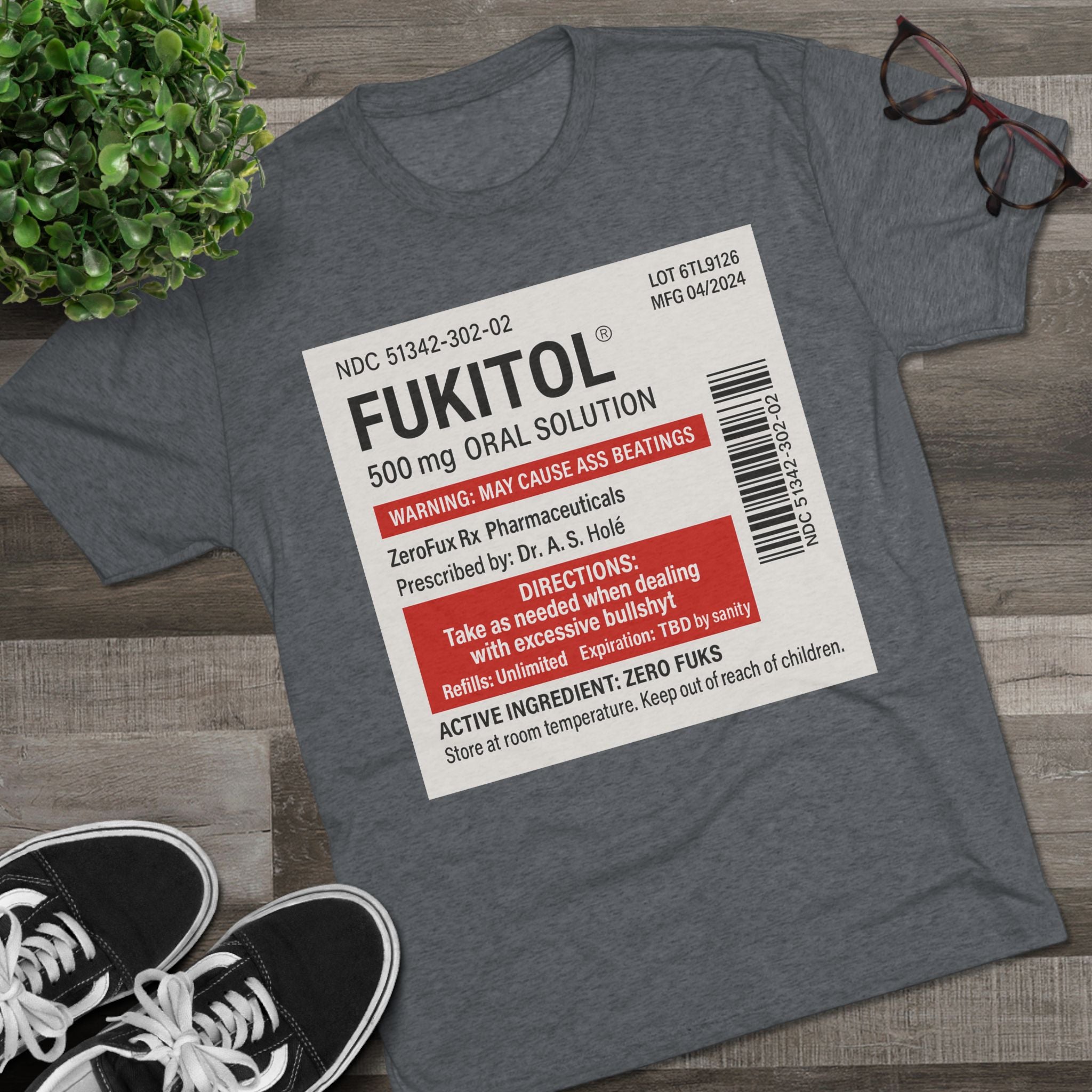 FUKITOL Unisex Tri-Blend Crew Tee - Humorous Statement Tee for Casual Wear