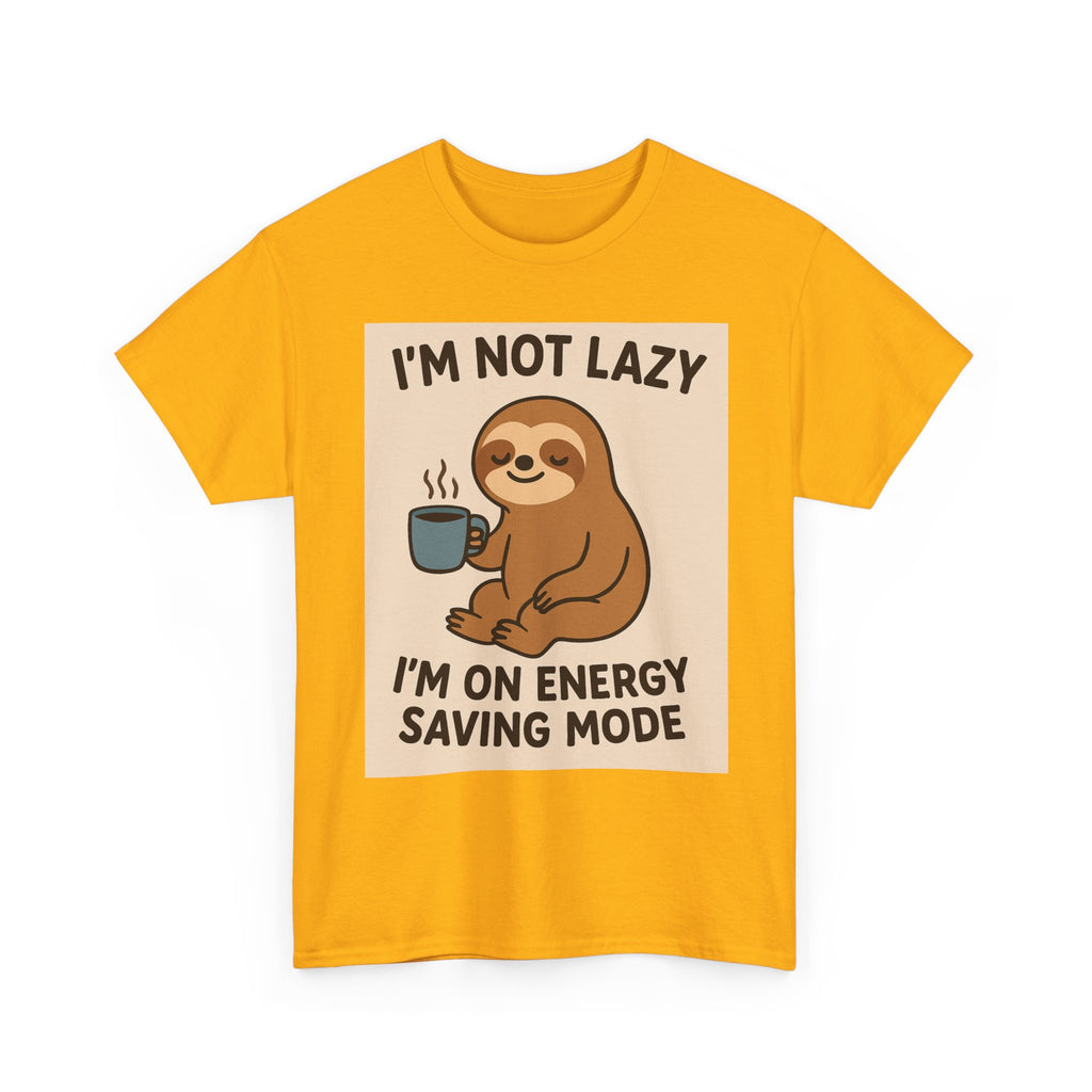Lazy Sloth Unisex Heavy Cotton Tee | Funny Coffee Shirt, Gifts for Coffee Lovers, Relaxed T-Shirt, Cute Animal Apparel, Everyday Wear