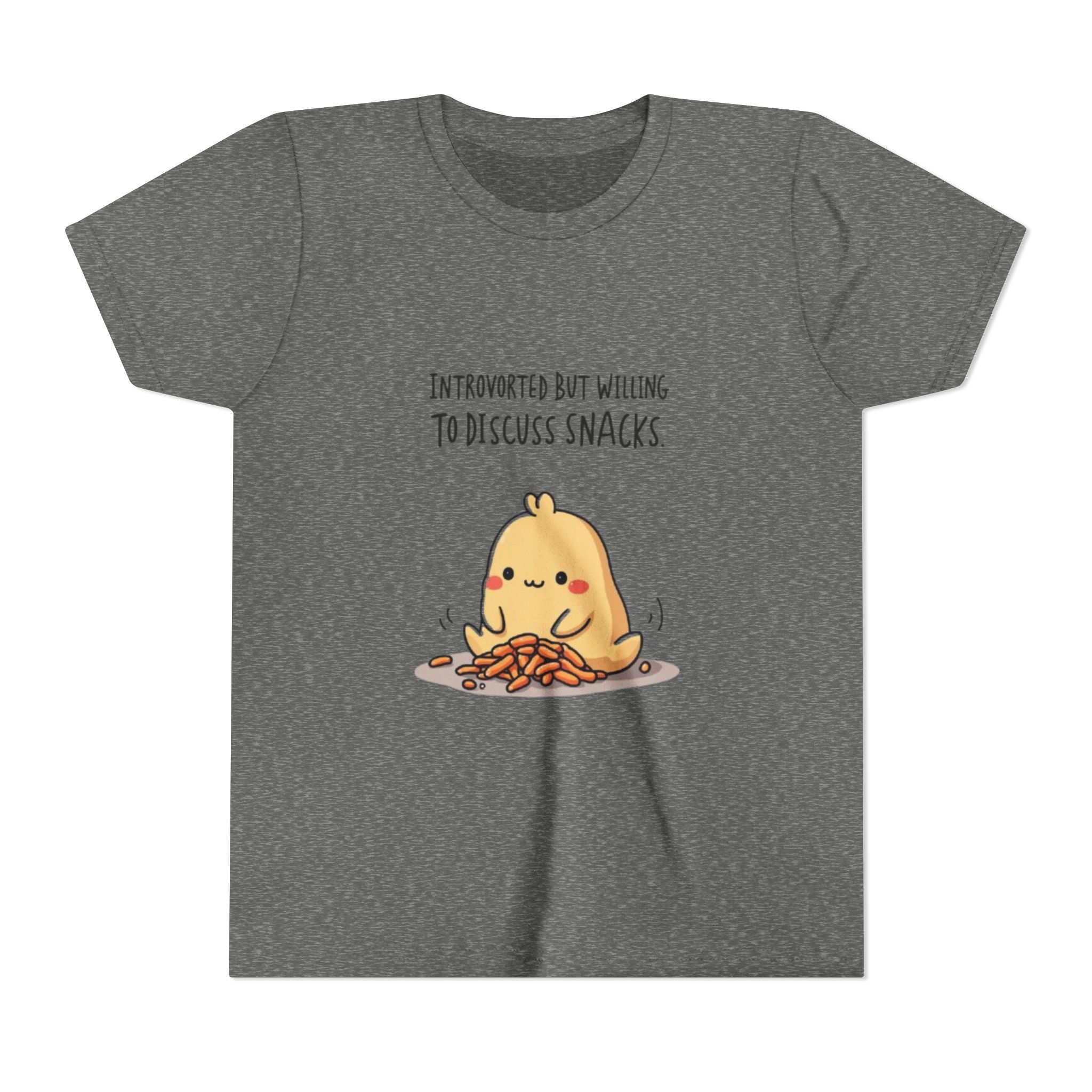 Introverted Snack Lover Youth Tee, Funny Kids Shirt, Cute Snack Lover Apparel, Gift for Introverts, Youth Casual Wear