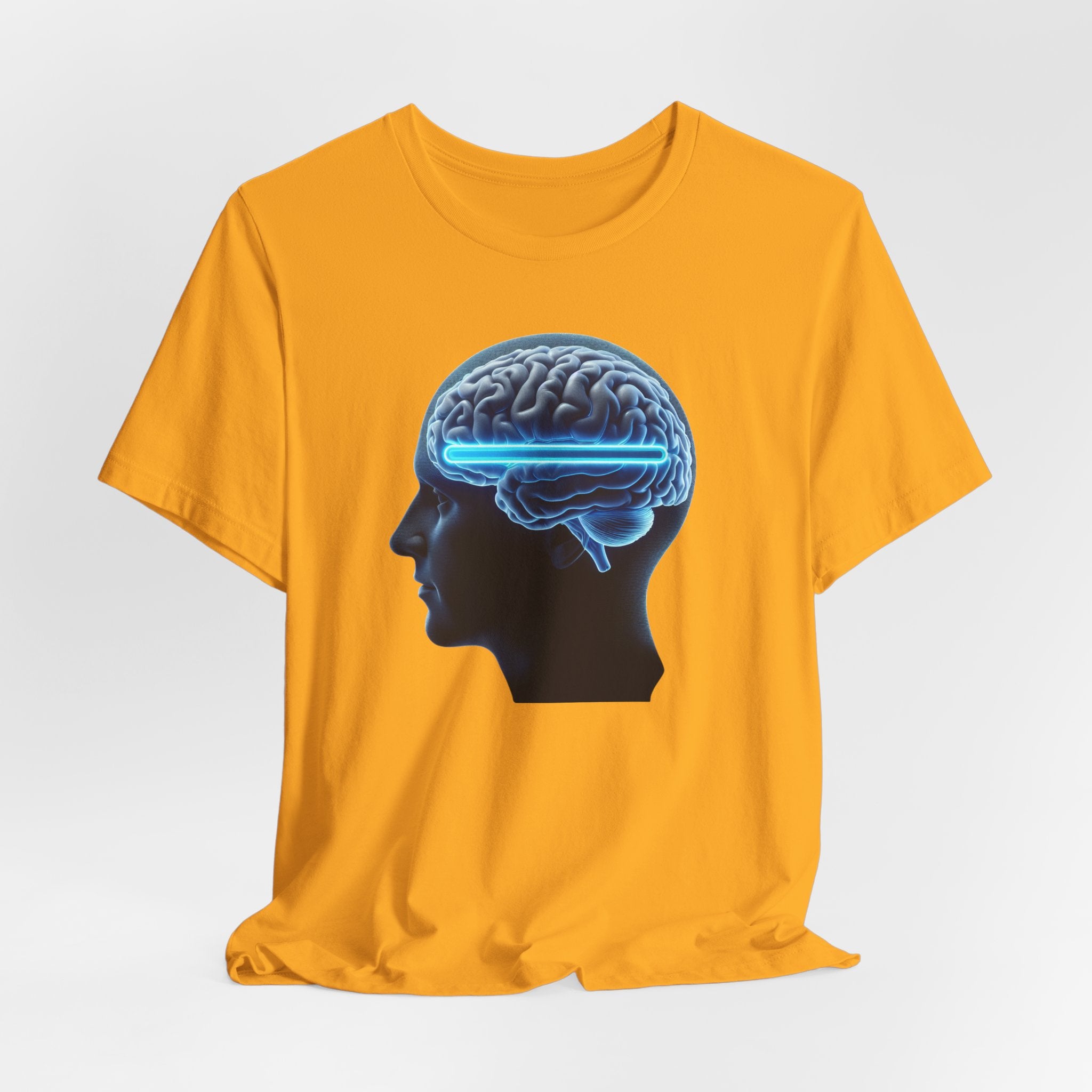 Neon Brain Graphic Tee, Unisex Brain Shirt, Science Gift, Cool Casual Tee, Brain Art T-Shirt, Unique Graphic Top