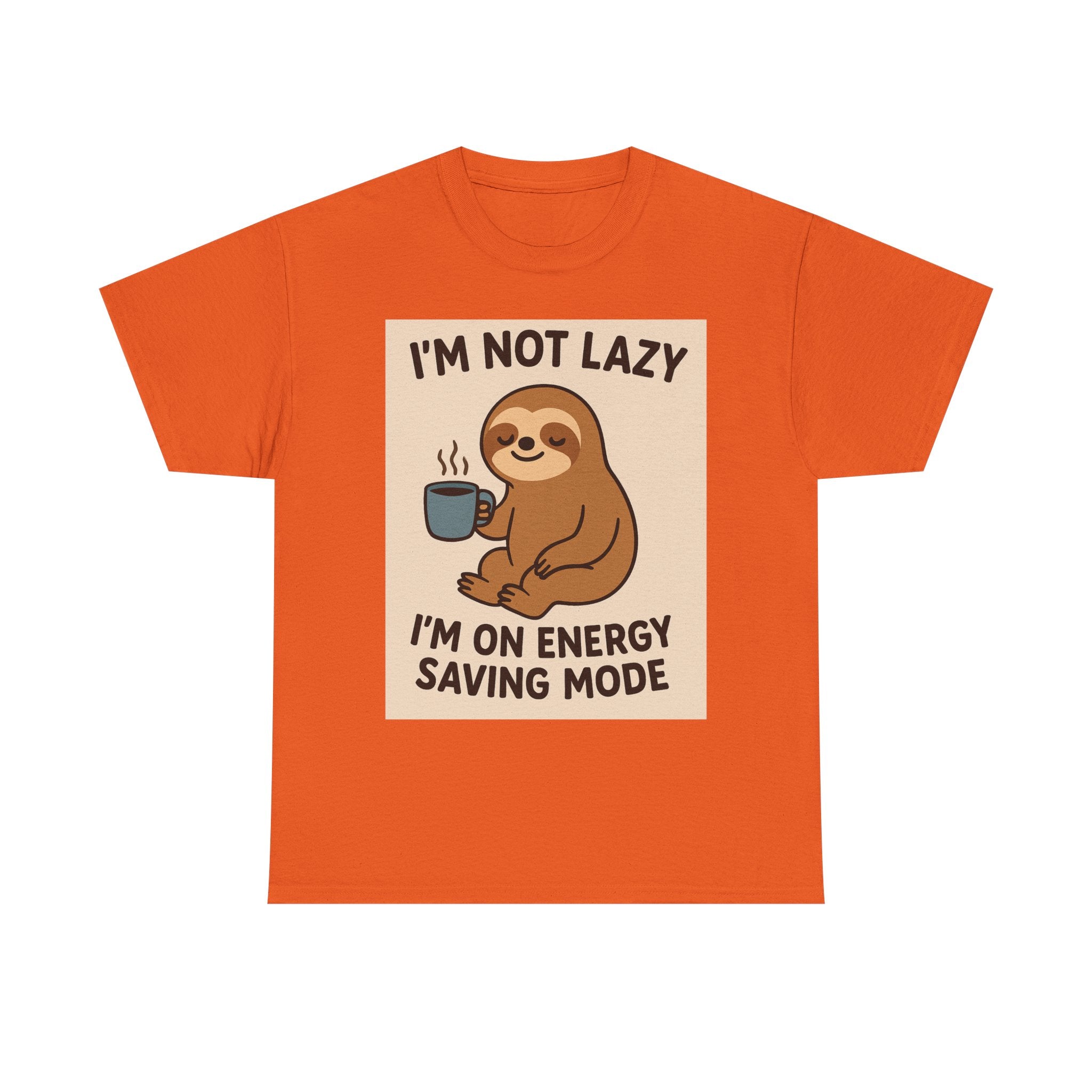 Lazy Sloth Unisex Heavy Cotton Tee | Funny Coffee Shirt, Gifts for Coffee Lovers, Relaxed T-Shirt, Cute Animal Apparel, Everyday Wear